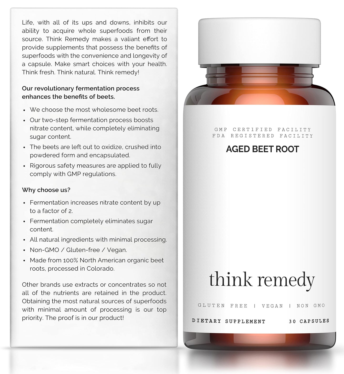 Think Remedy Aged Beet Root Capsules, 30 Count