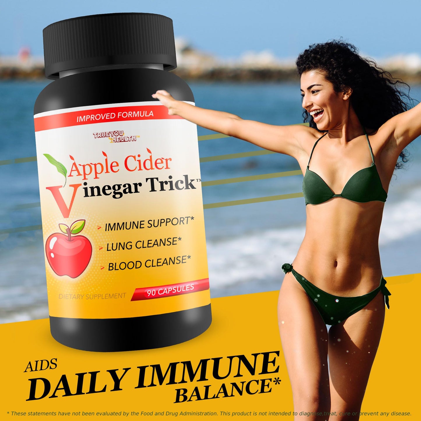 True You Health Apple Cider Vinegar Trick Capsules 90 Count