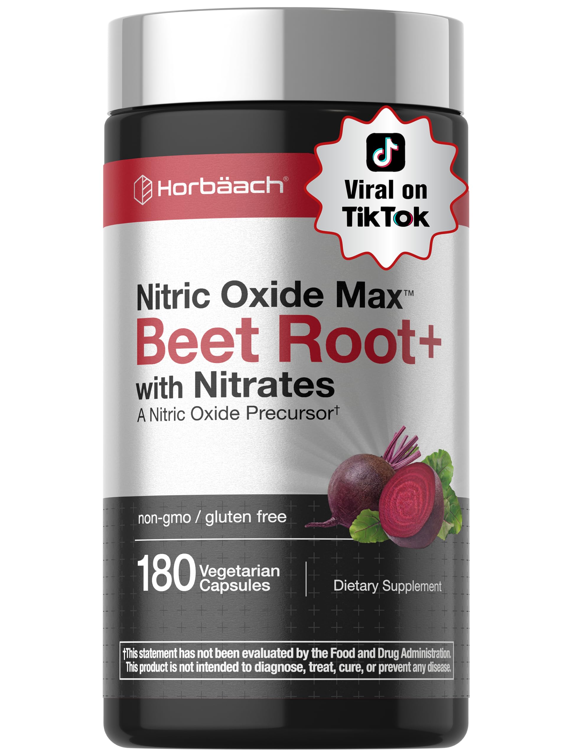 Horbäach Nitric Oxide Beet Root Capsule, 180 Count