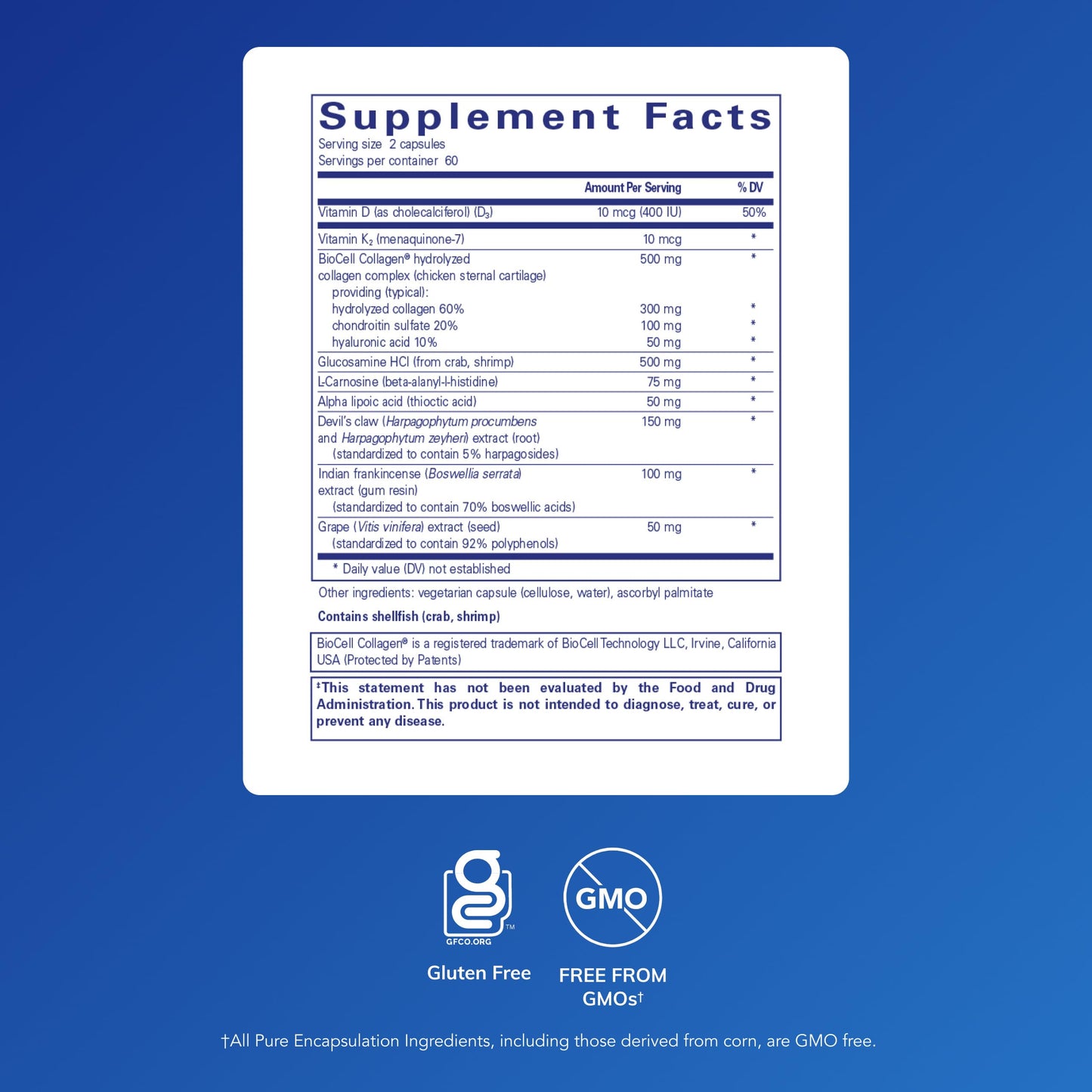 Pure Encapsulations Disc-Flex Bone & Musculoskeletal Health Dietary Supplement Capsules, 120 Count