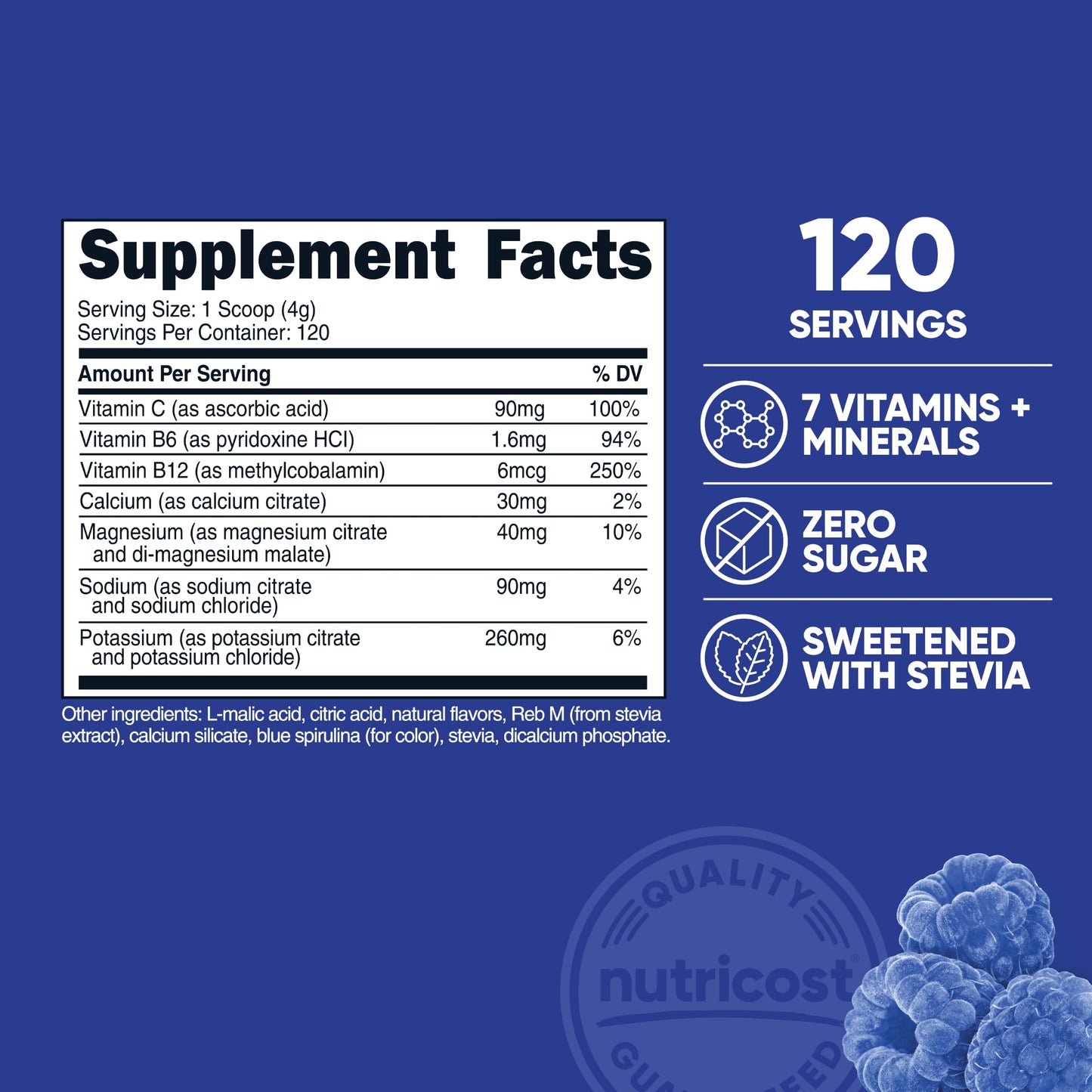 Nutricost Electrolytes Complex Powder (Blue Raspberry) 16.5