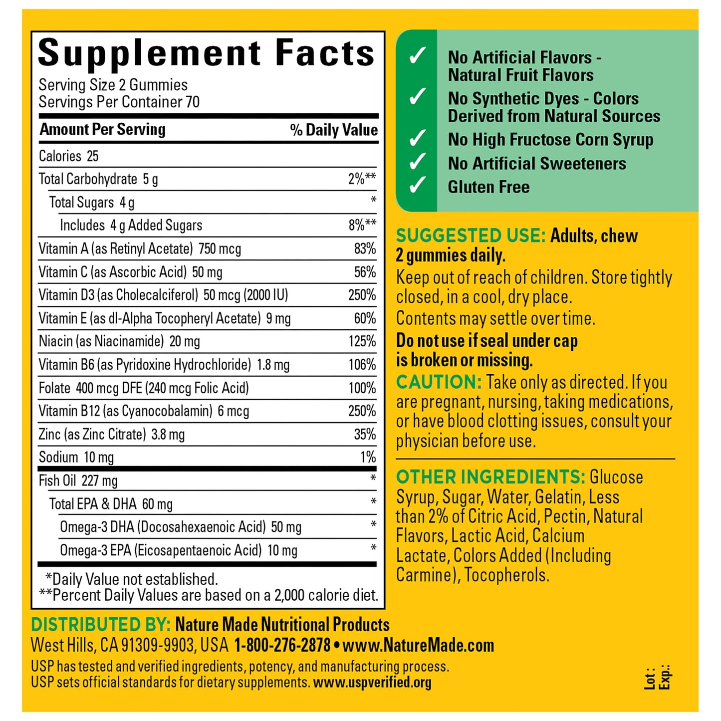 Nature Made Multivitamin + Omega-3 Gummy 140 Count
