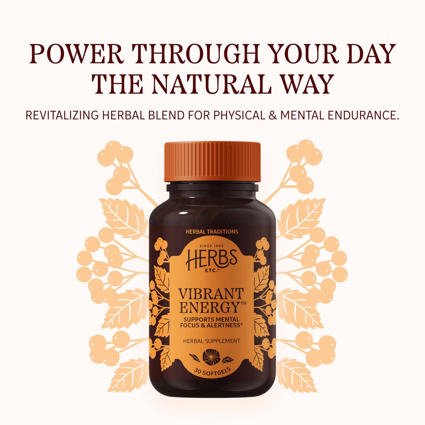Herbs Etc. Vibrant Energy Softgels 30 Count