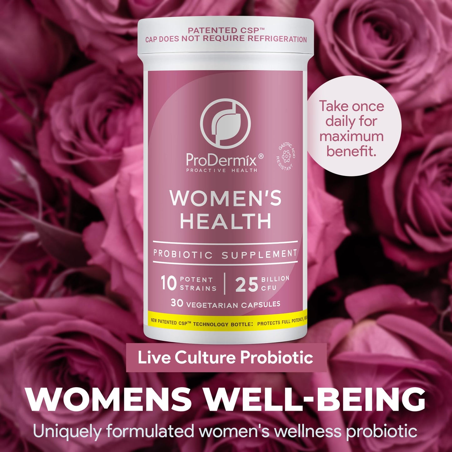 PRODERMIX Probiotics for Women Vaginal Probiotic 25 Billion CFU Capsules 30 Count