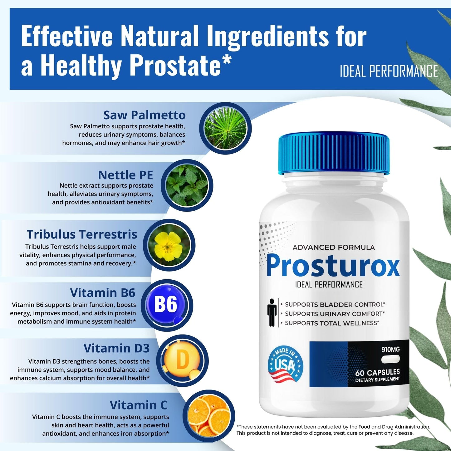 IDEAL PERFORMANCE Prosturox Prostate Health 120 Capsules