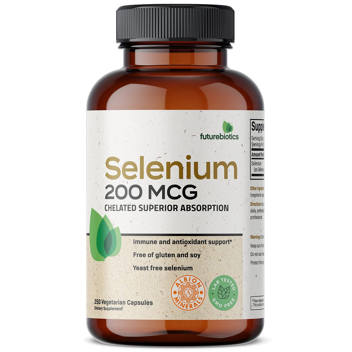 Futurebiotics Selenium 200 mcg Selenium Amino Acid Complex Capsules, 250 Count
