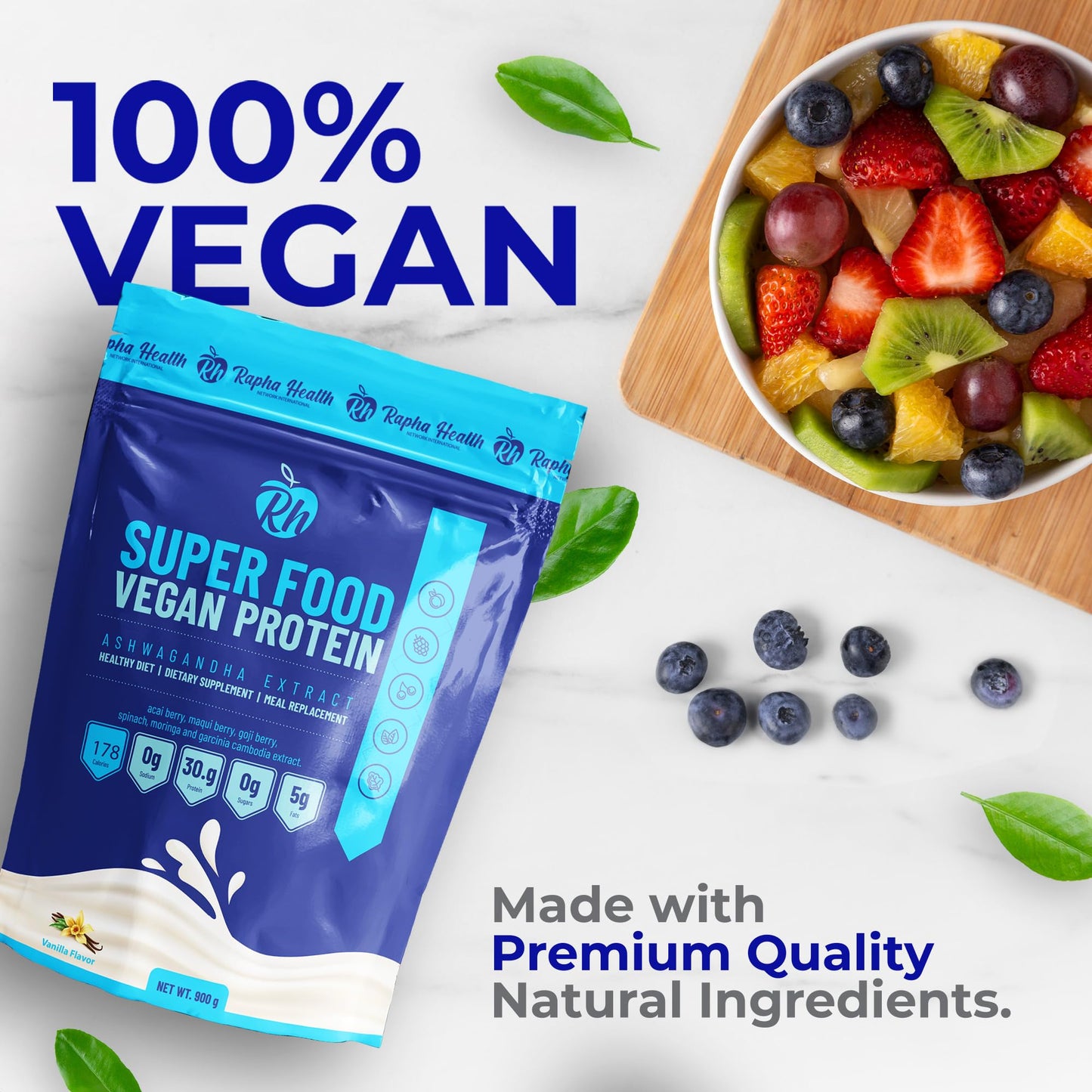 RAPHA HEALTH Superfood Vegan Protein Powder, 31.7466 Servings