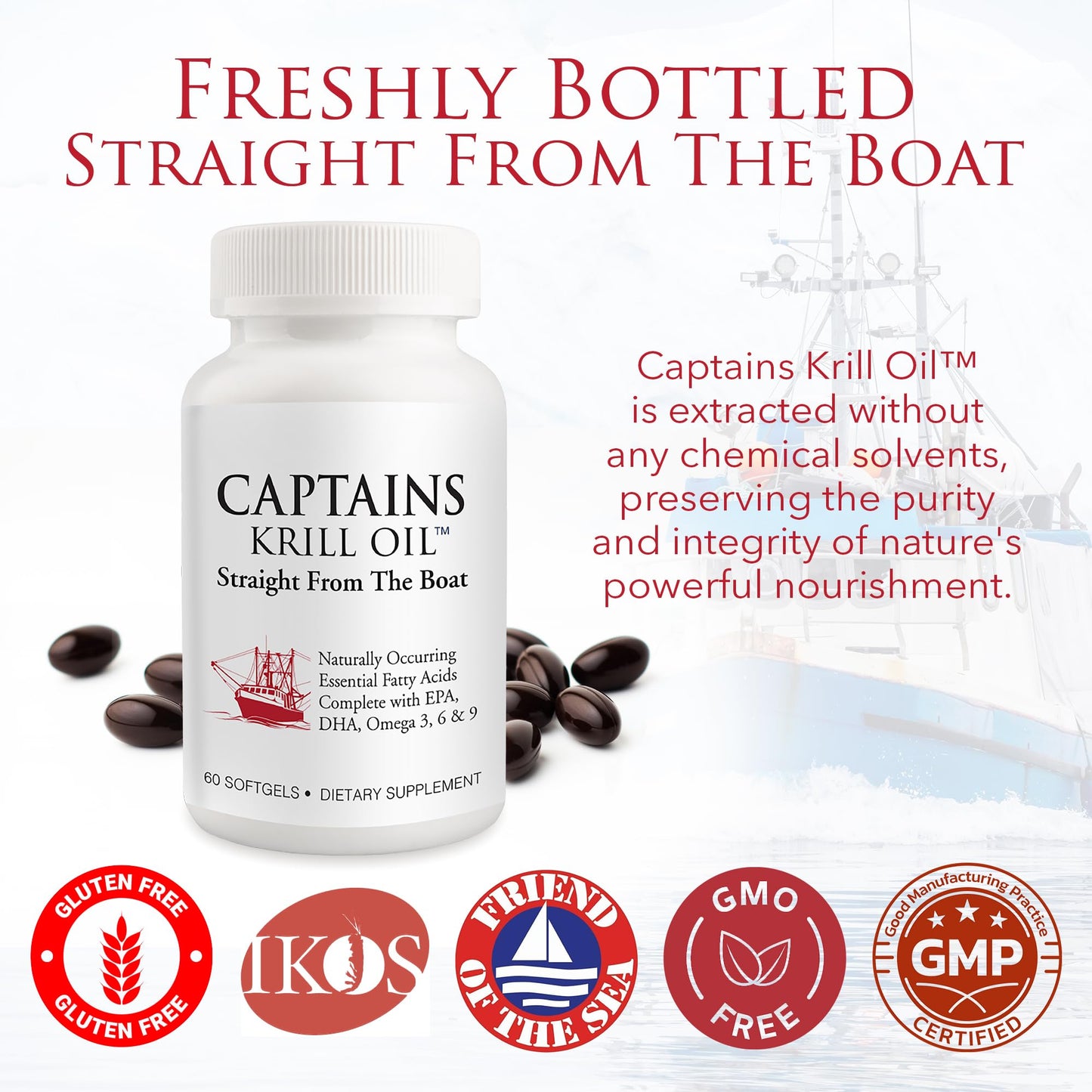 Captains Krill Oil Pure Antarctic Krill Oil TinyGels Softgel 60 Count