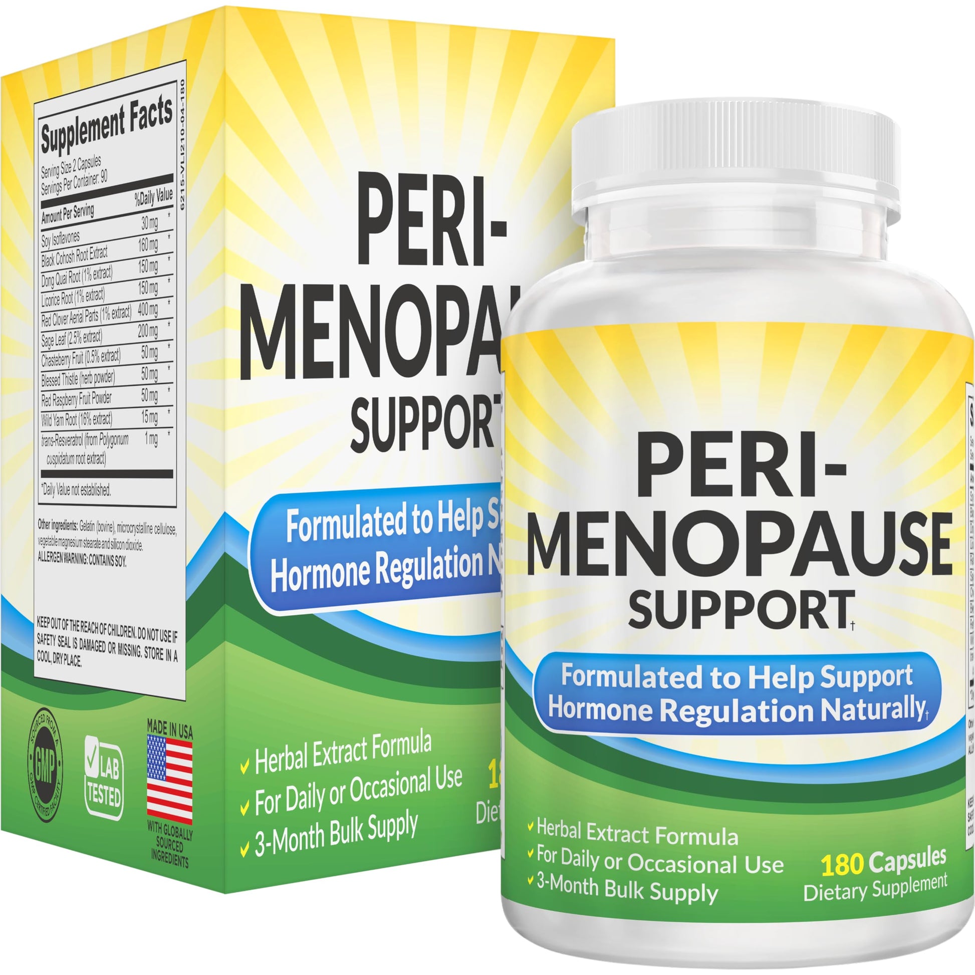 Elevate Recovery Supplements Perimenopause Support Supplement Blend, 180 Capsules