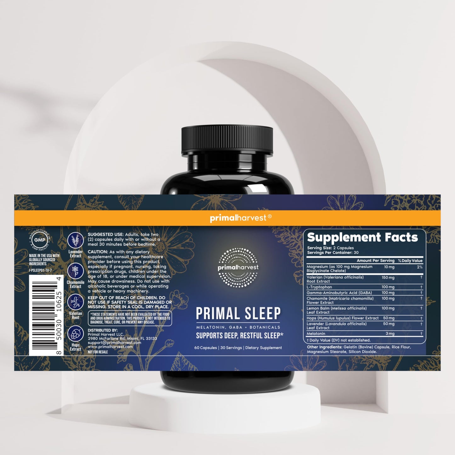Primal Harvest Sleep Daily Supplement Capsule 120 Count