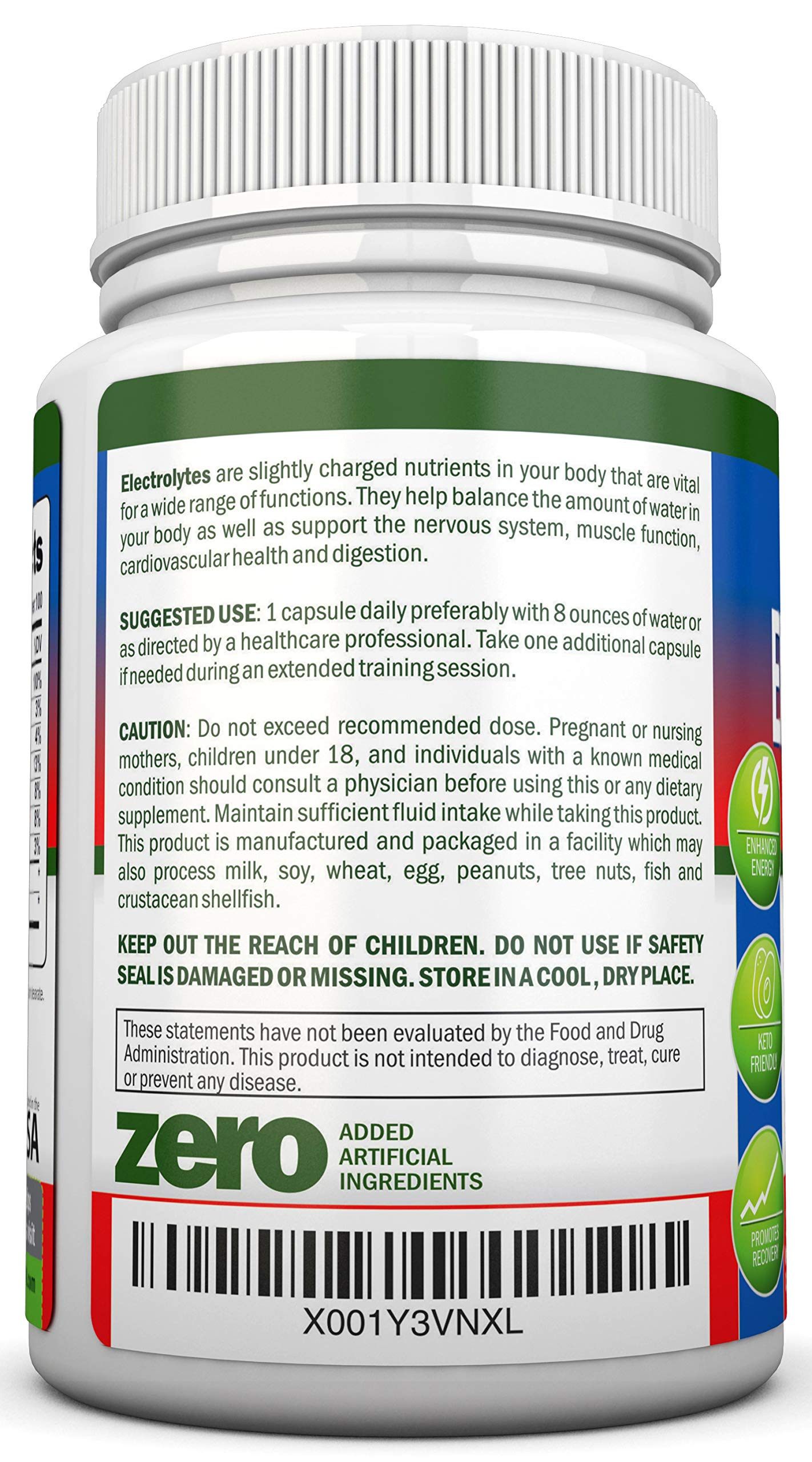 NutriONN Electrolytes Electrolyte Replacement Capsules, 100 Count