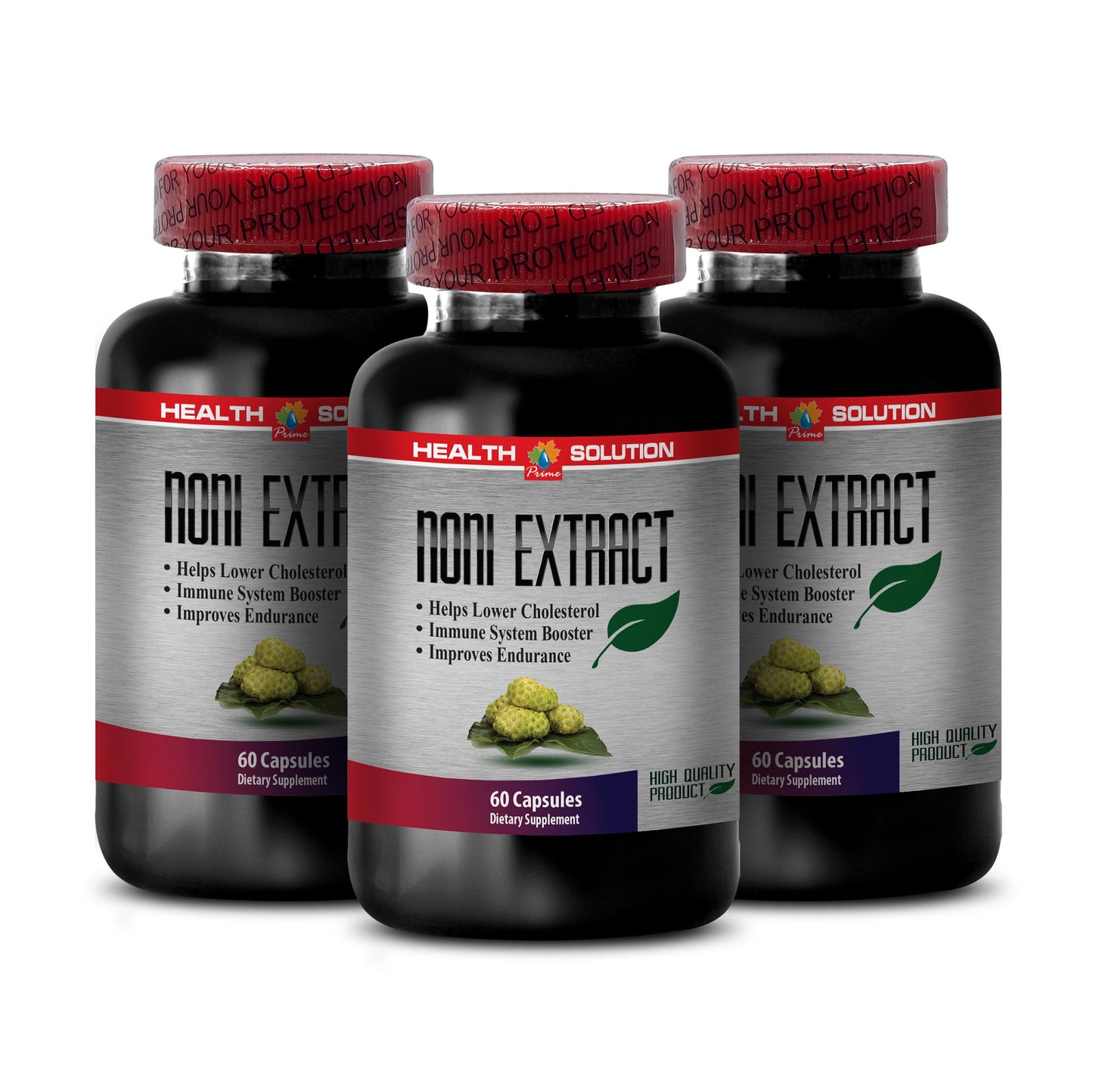 Health Solution Prime Organic Noni Leaf Extract 8:1 Concentrate 500mg Capsule, 180 Capsules