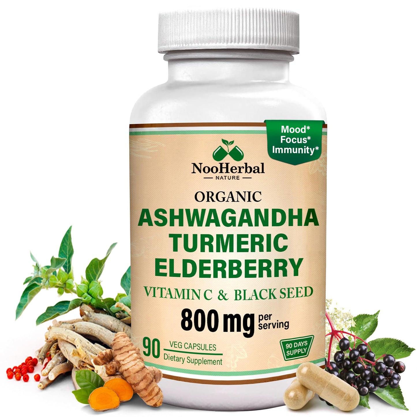 NooHerbal Nature Ashwagandha 800mg Capsule, 90 Capsules