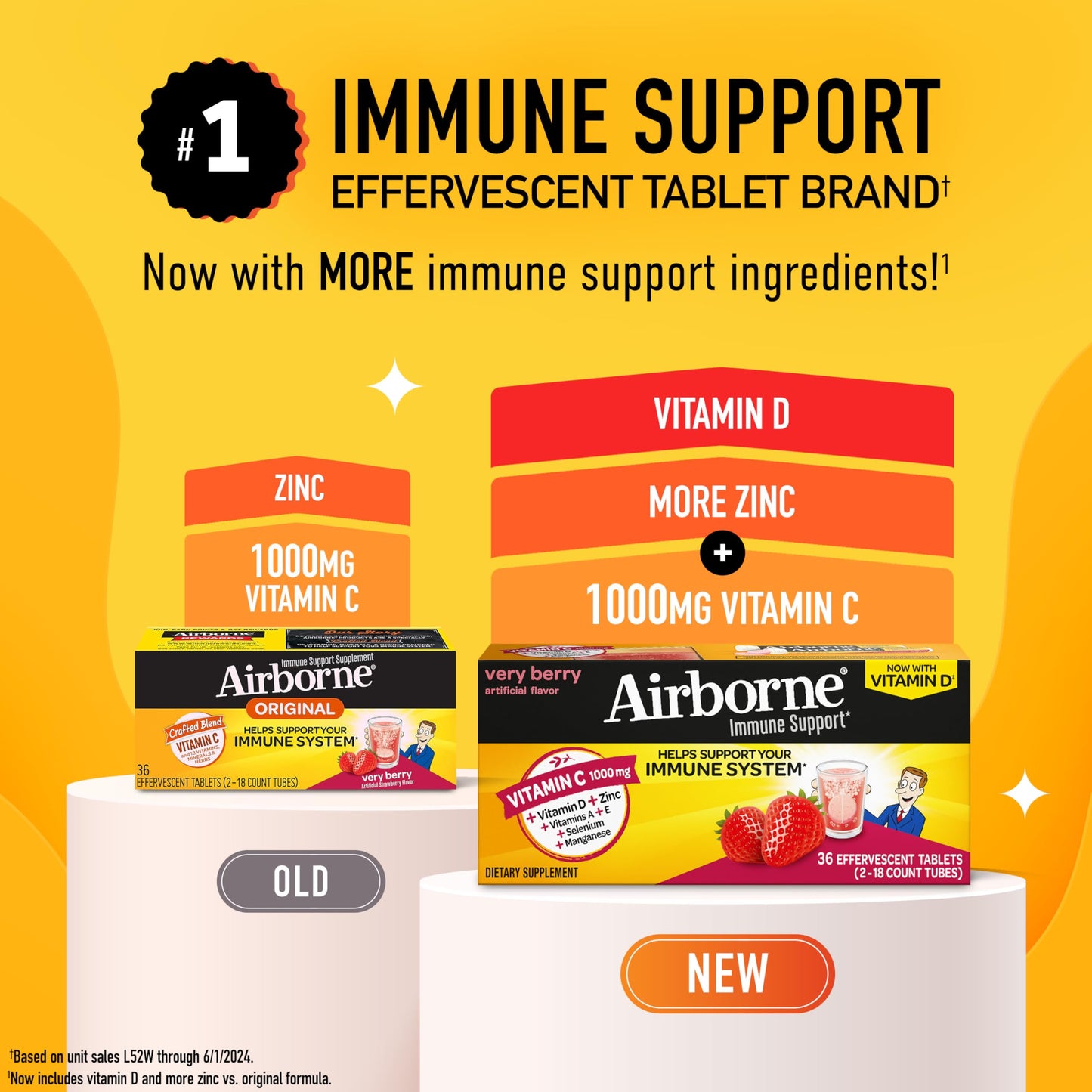 Airborne Vitamin C 1000mg Very Berry Tablets 36 Tablets