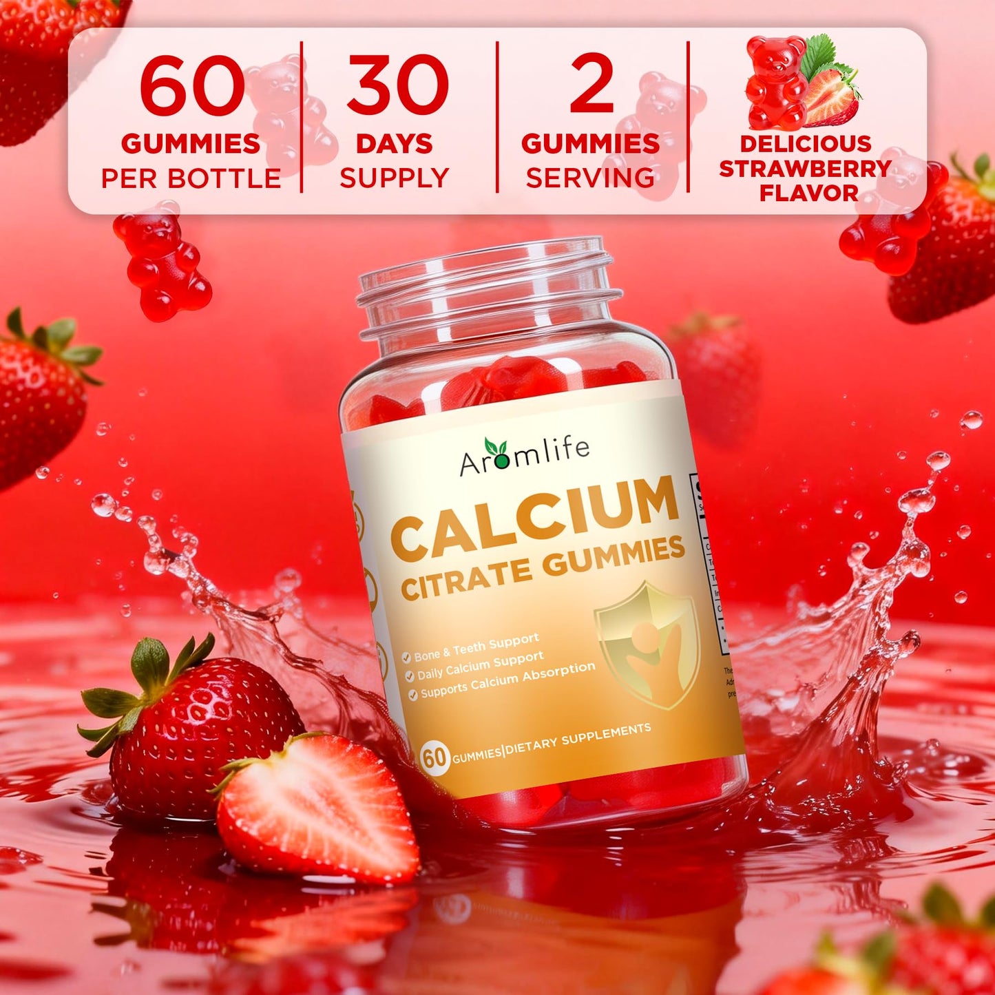 Aromlife Calcium Citrate Gummies 60 Count
