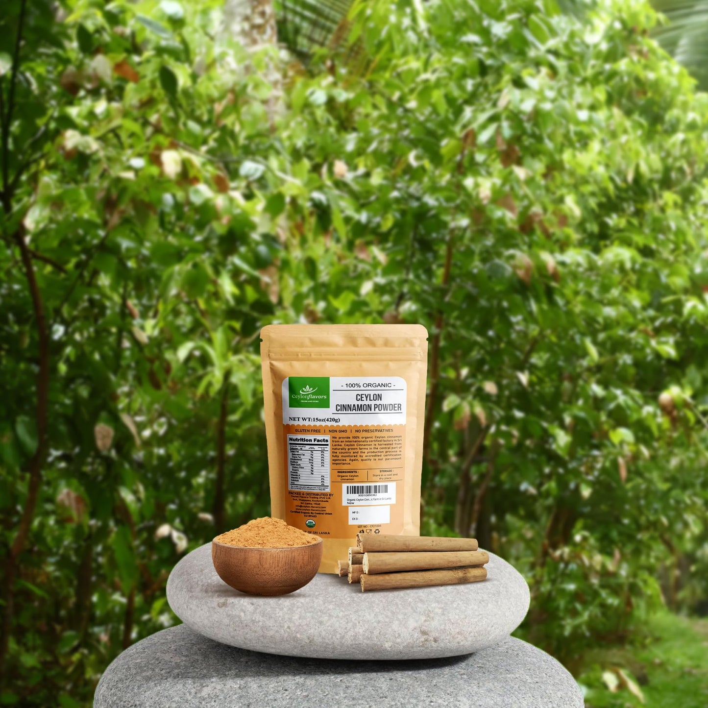 CEYLONFLAVORS FRESH AND PURE Organic Ceylon Cinnamon Powder 15 oz