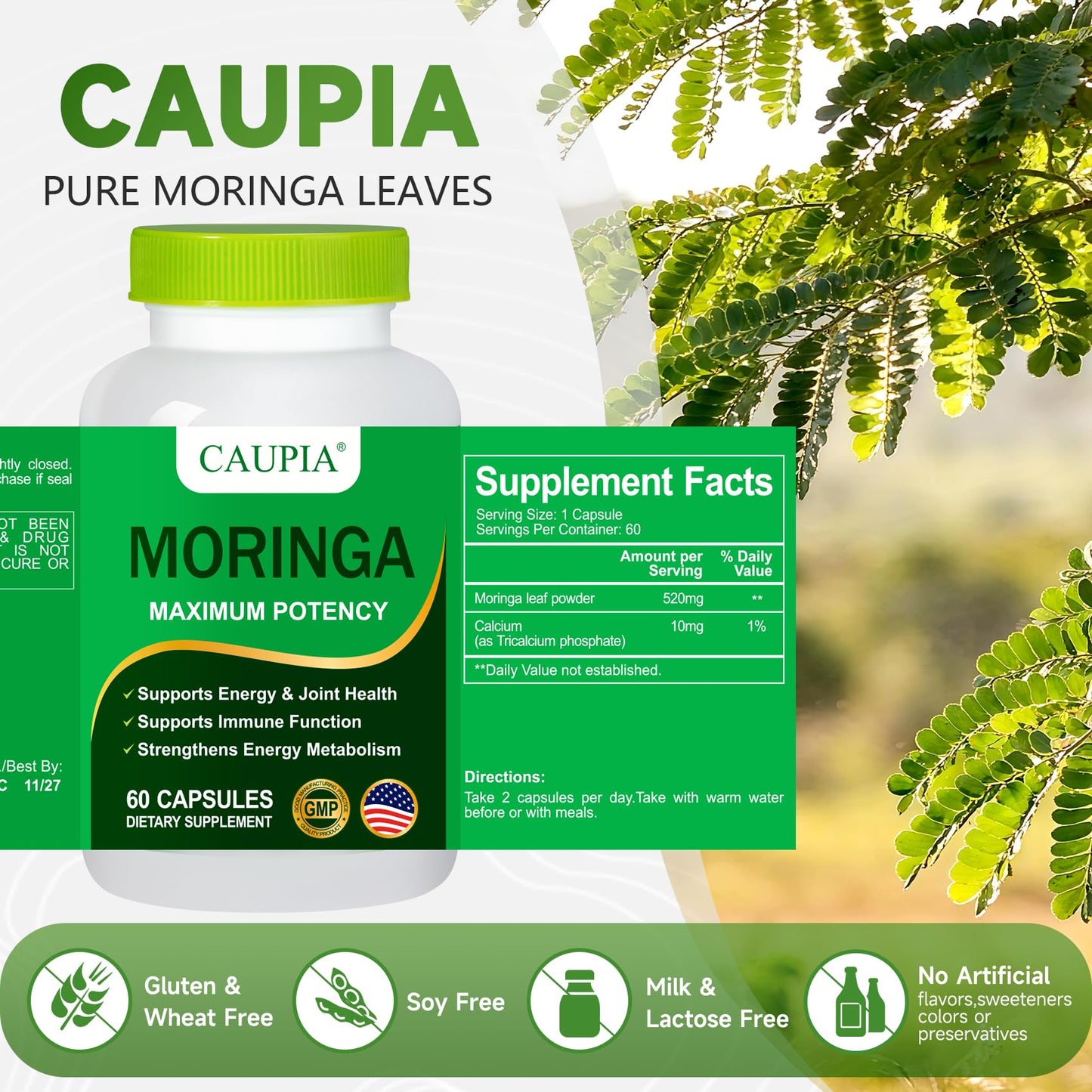 CAUPIA Moringa Capsules 60 Count