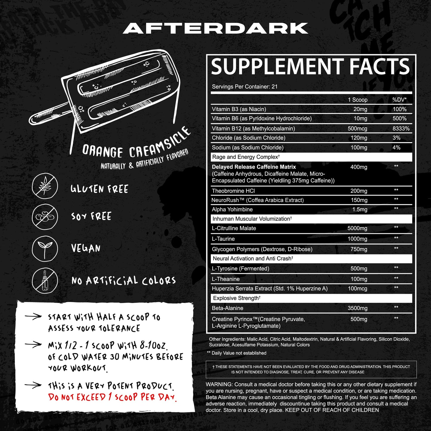 AFTERDARK INHUMAN Pre-Workout Powder 9.07 Ounce