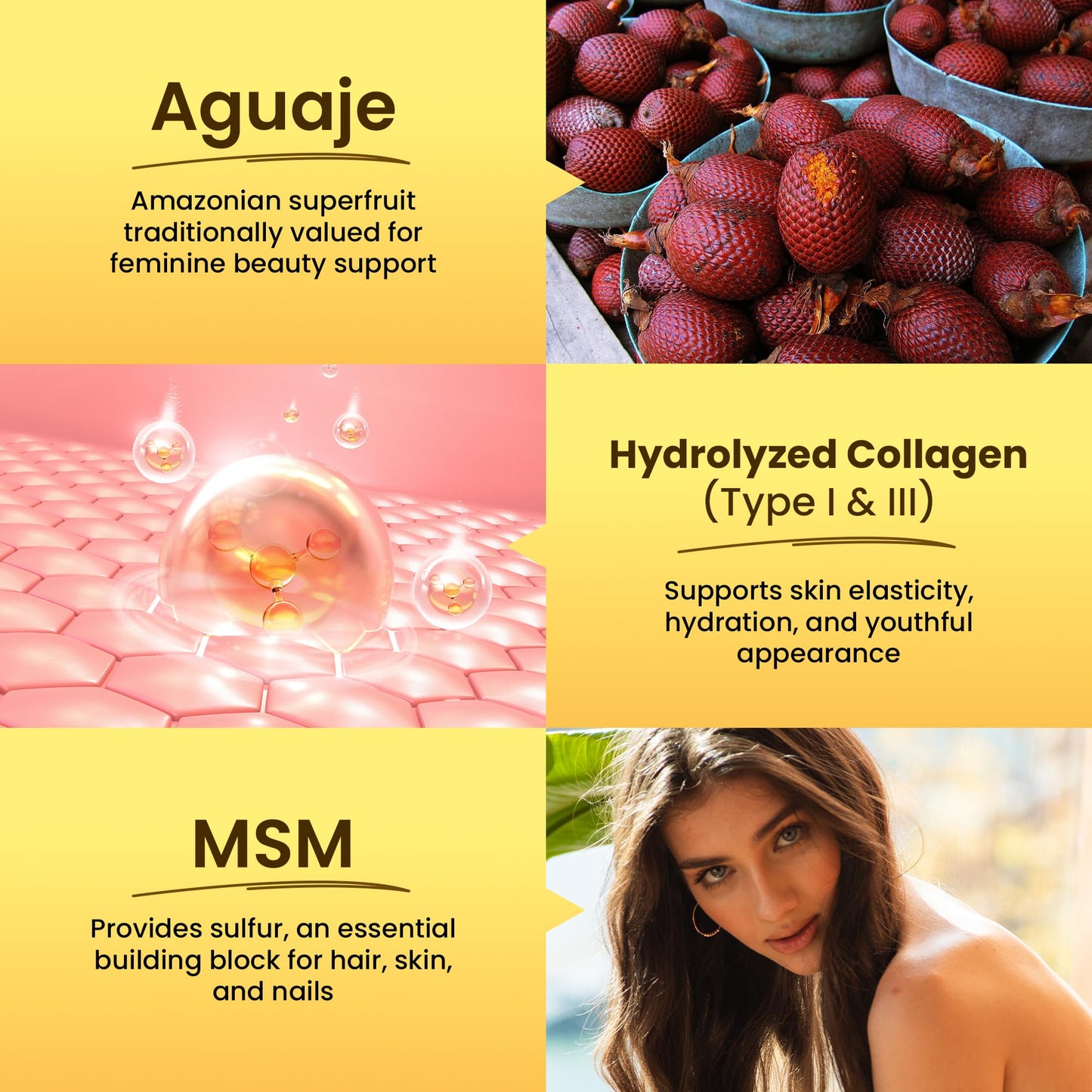 MUJER AGUAJE Collagen + MSM + Aguaje Capsule, 1 Count