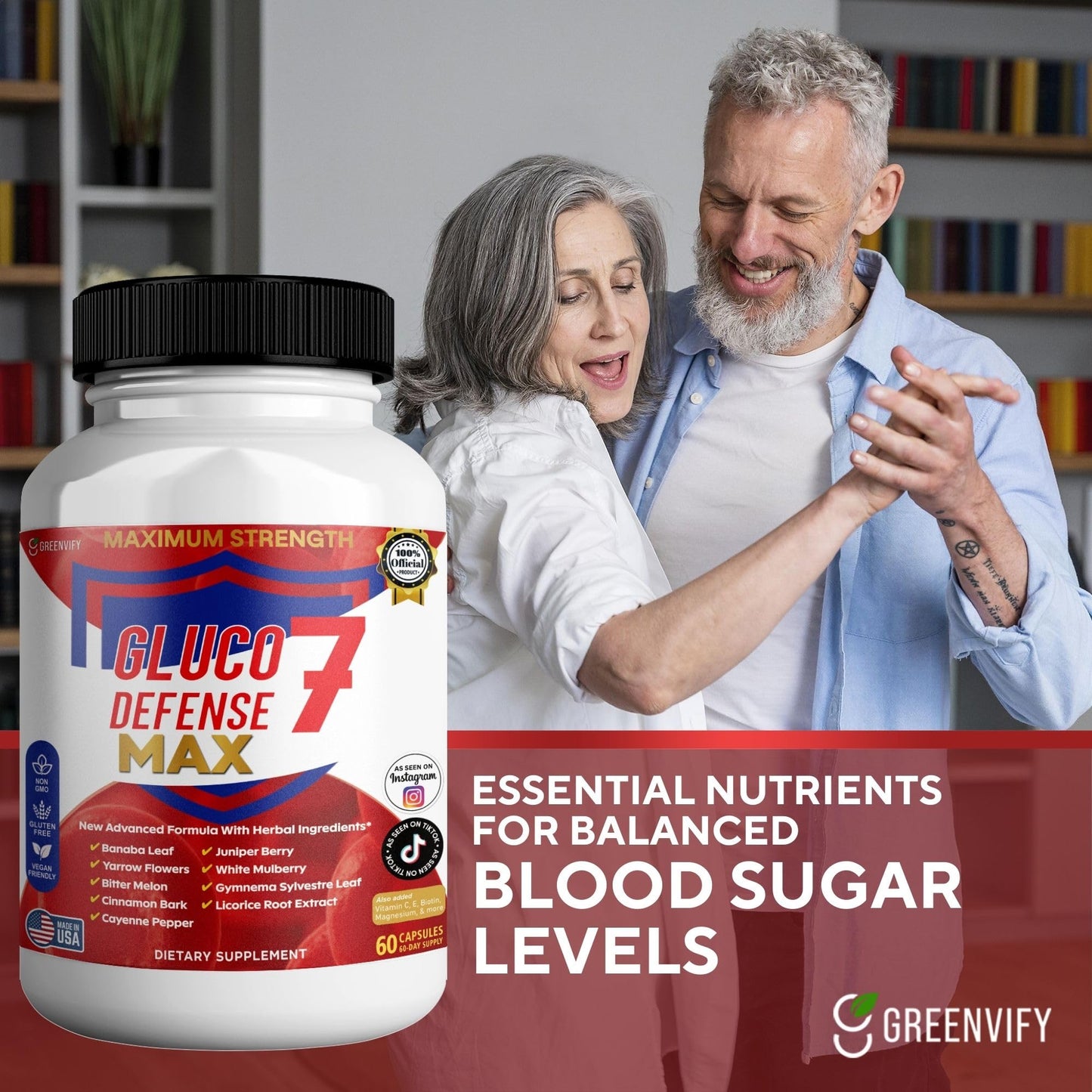 GREENVIFY Gluco Defense 7 Max 60 Capsules