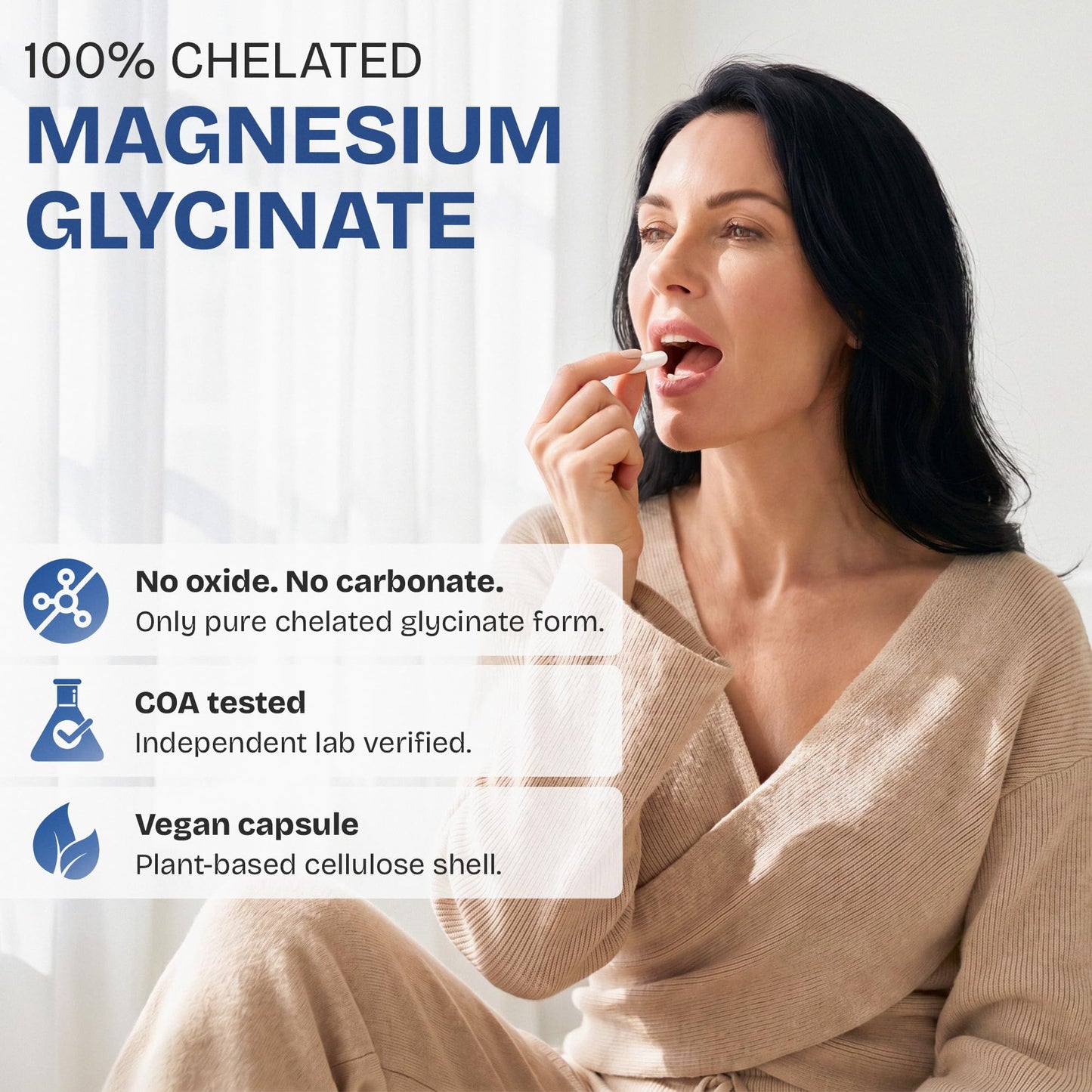 Sownandgrown Magnesium Glycinate Chelated Capsules, 180 Capsules