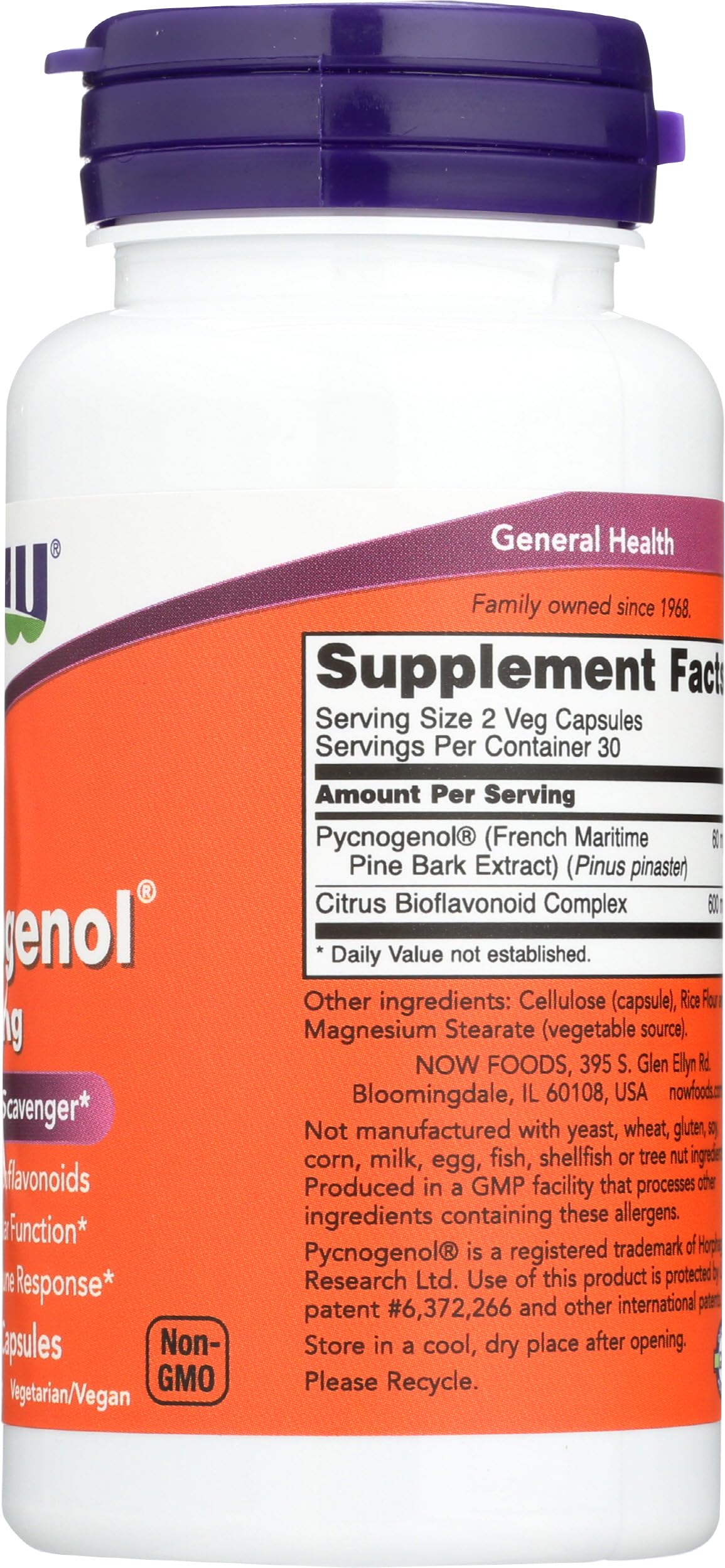 NOW Foods Pycnogenol 30mg Capsule, 60 Capsules
