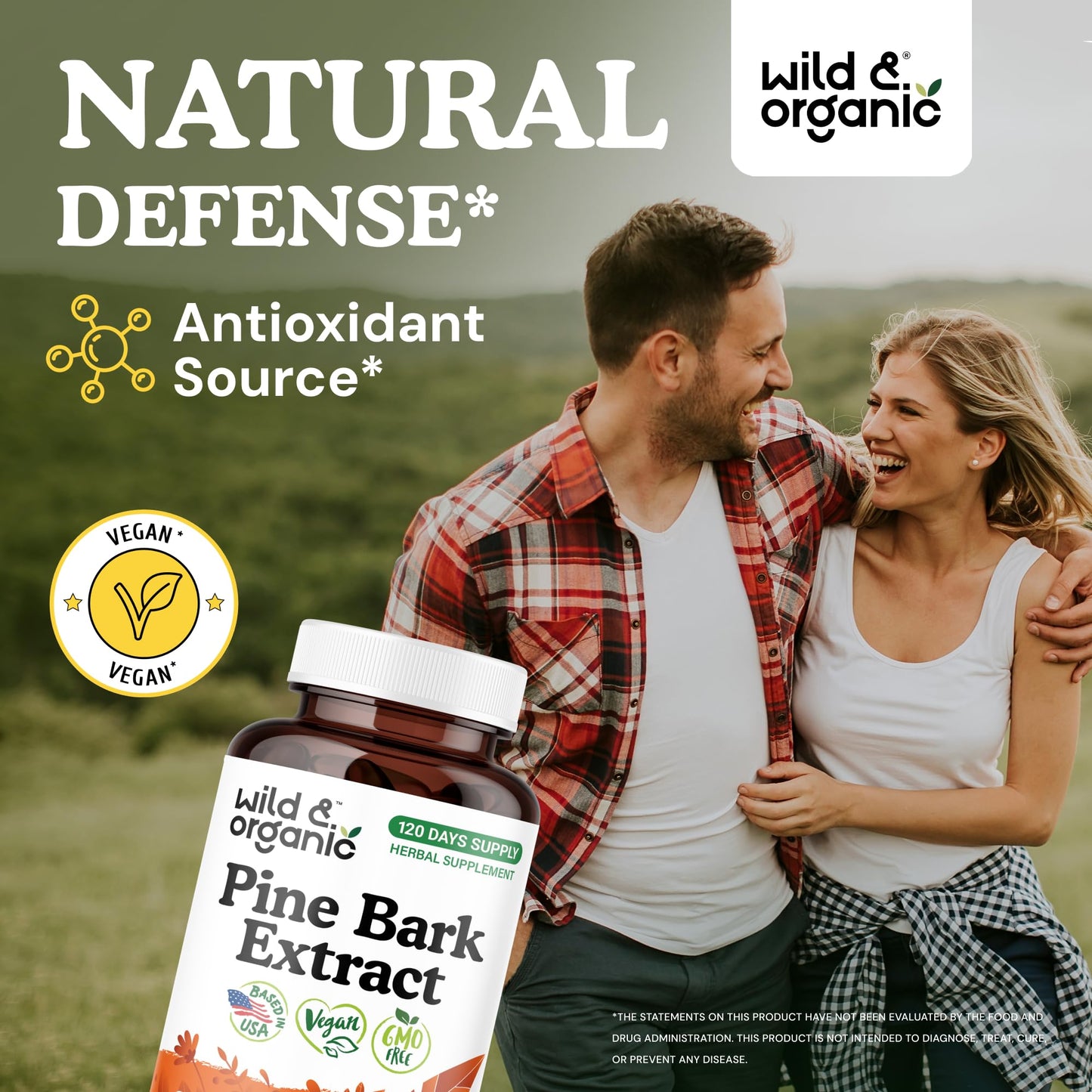 Wild & Organic Pine Bark Extract Capsules 120 Count