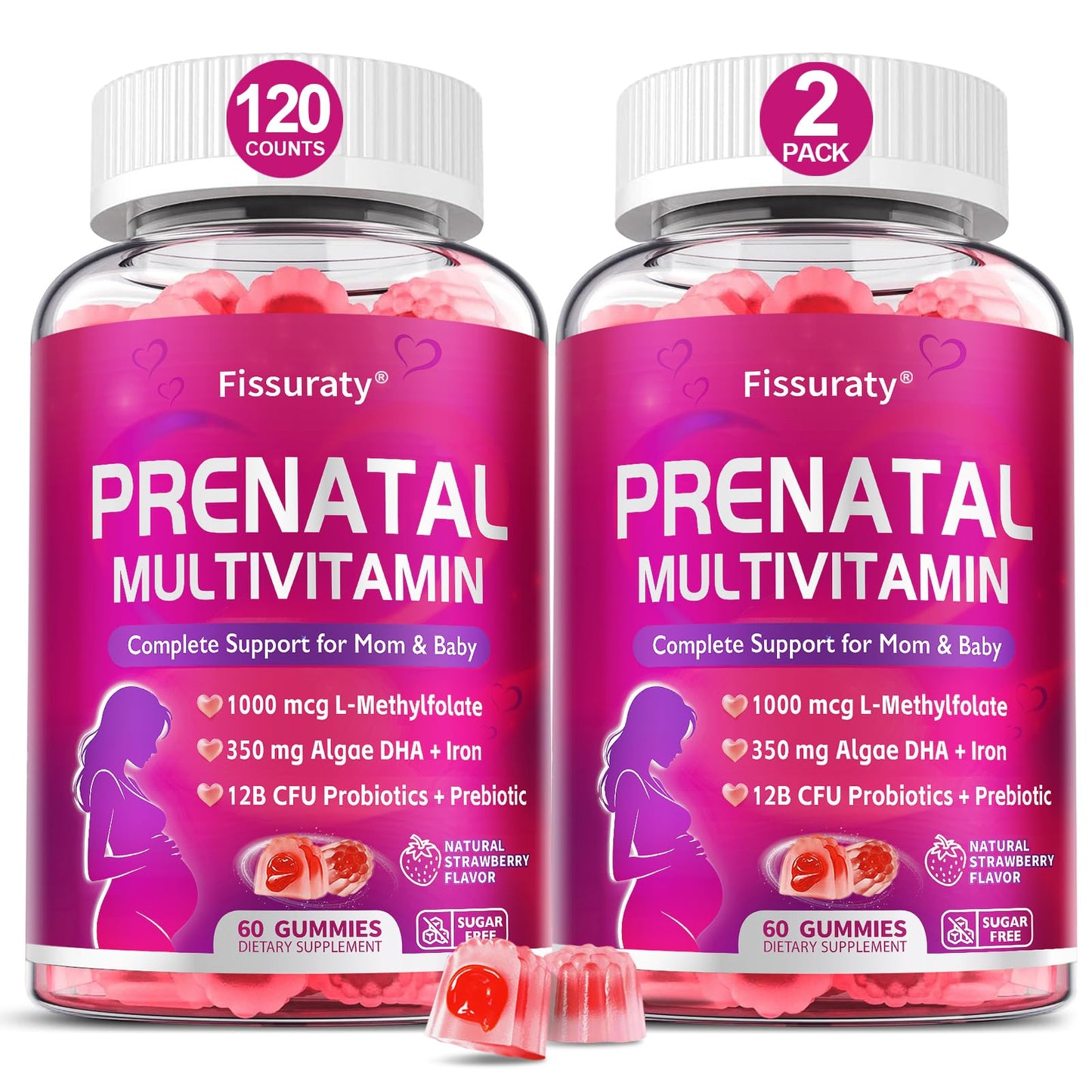 Fissuraty Prenatal Vitamins for Women Gummy, 120 Count