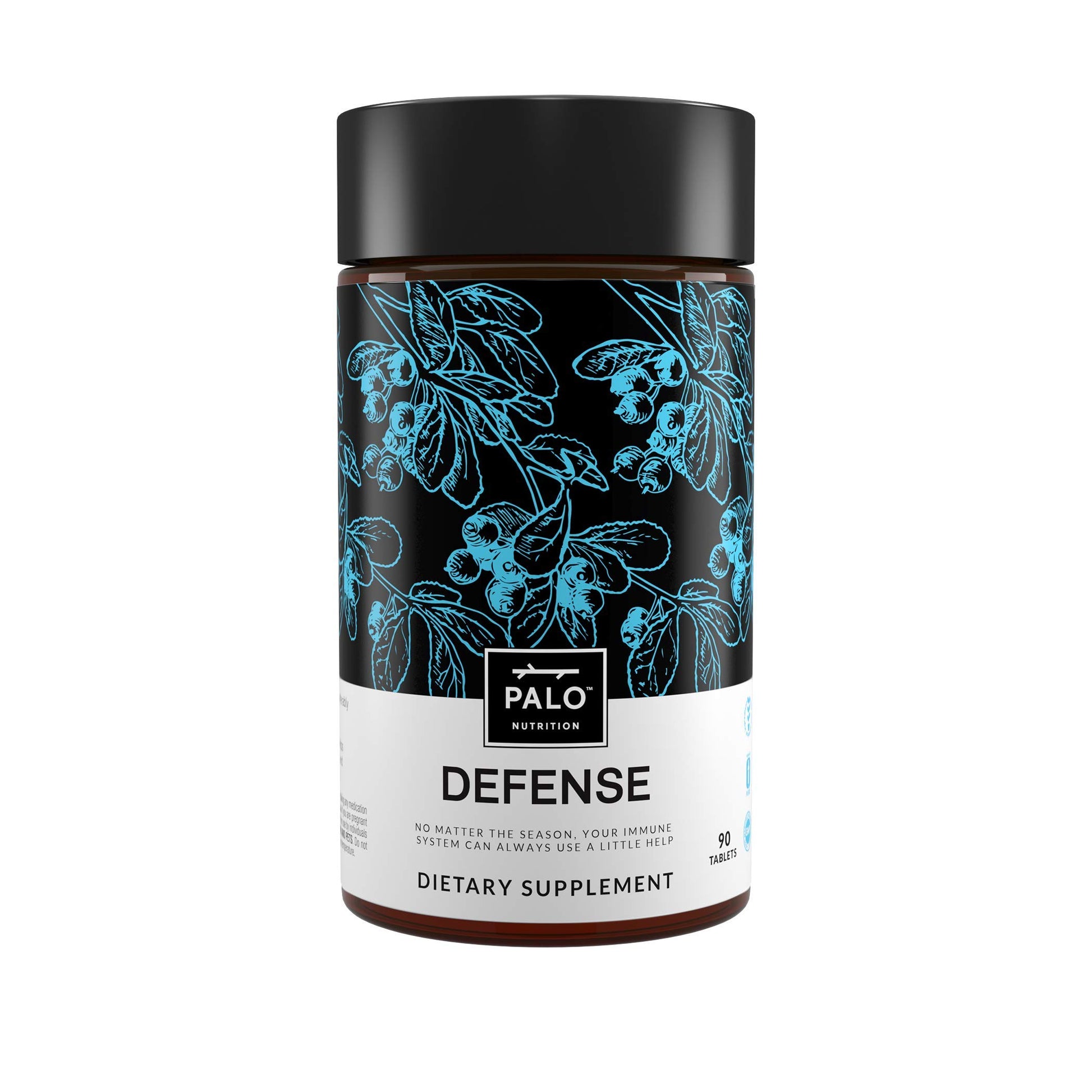 PALO Defense Wellness Formula Vitamins & Herbal Blend Immune System Support with Elderberry, Vitamin C, Zinc, Echinacea, Astragalus, Andrographis, 90 Tablets