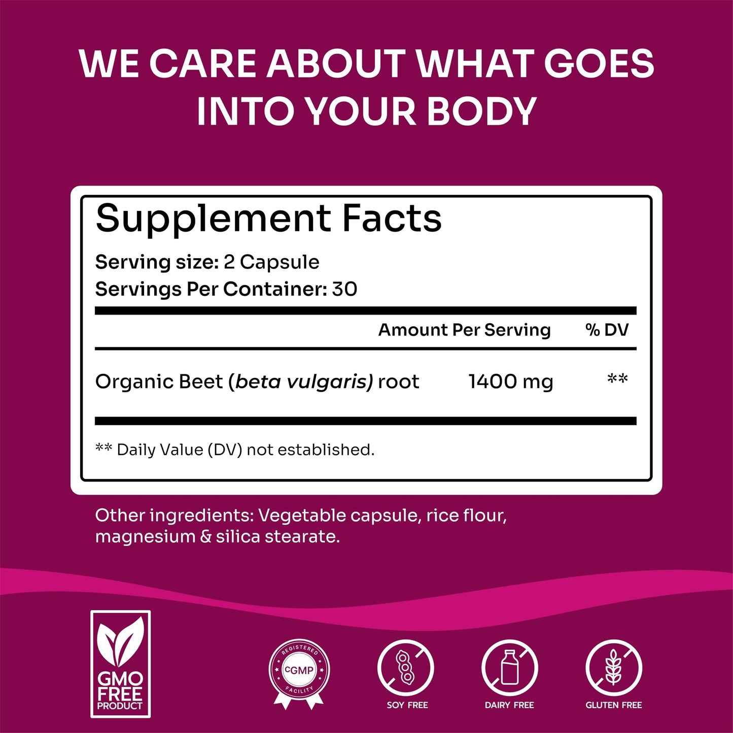 Morpha Organics Organic Beet Root Capsules, 60 Count