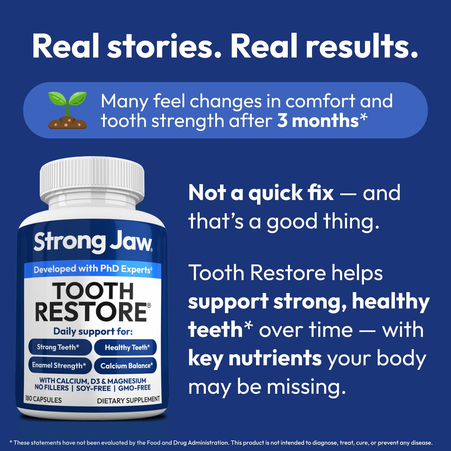 Strong Jaw Tooth Restore for Adults with Remineralizing Gum Support Capsule 180 Count