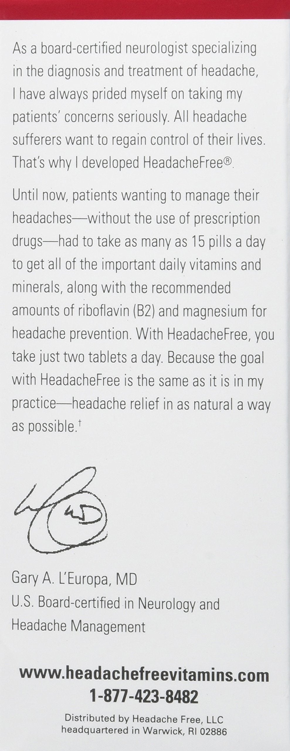 HeadacheFree Complete Multivitamin Tablet 60 Count