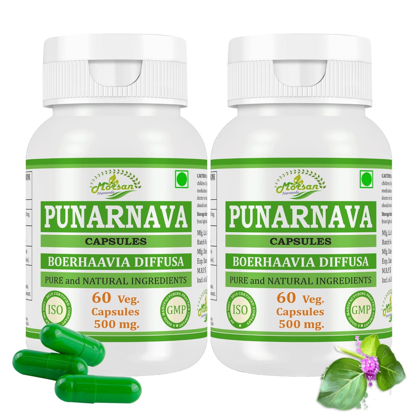 Morsan Nutraveda Punarnava (Boerhaavia Diffusa) Capsules 120 Count