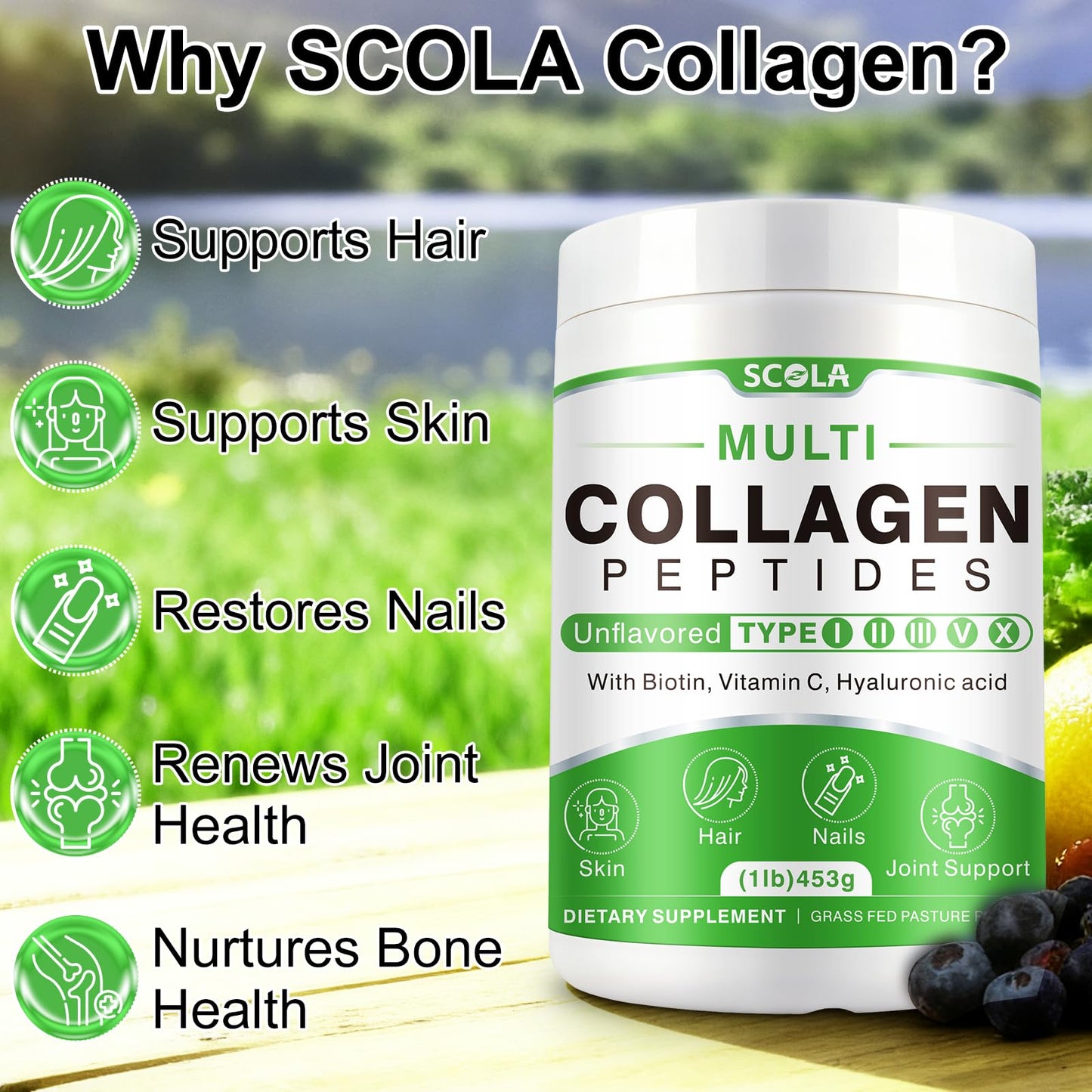 SCOLA Collagen Peptides Powder, 16