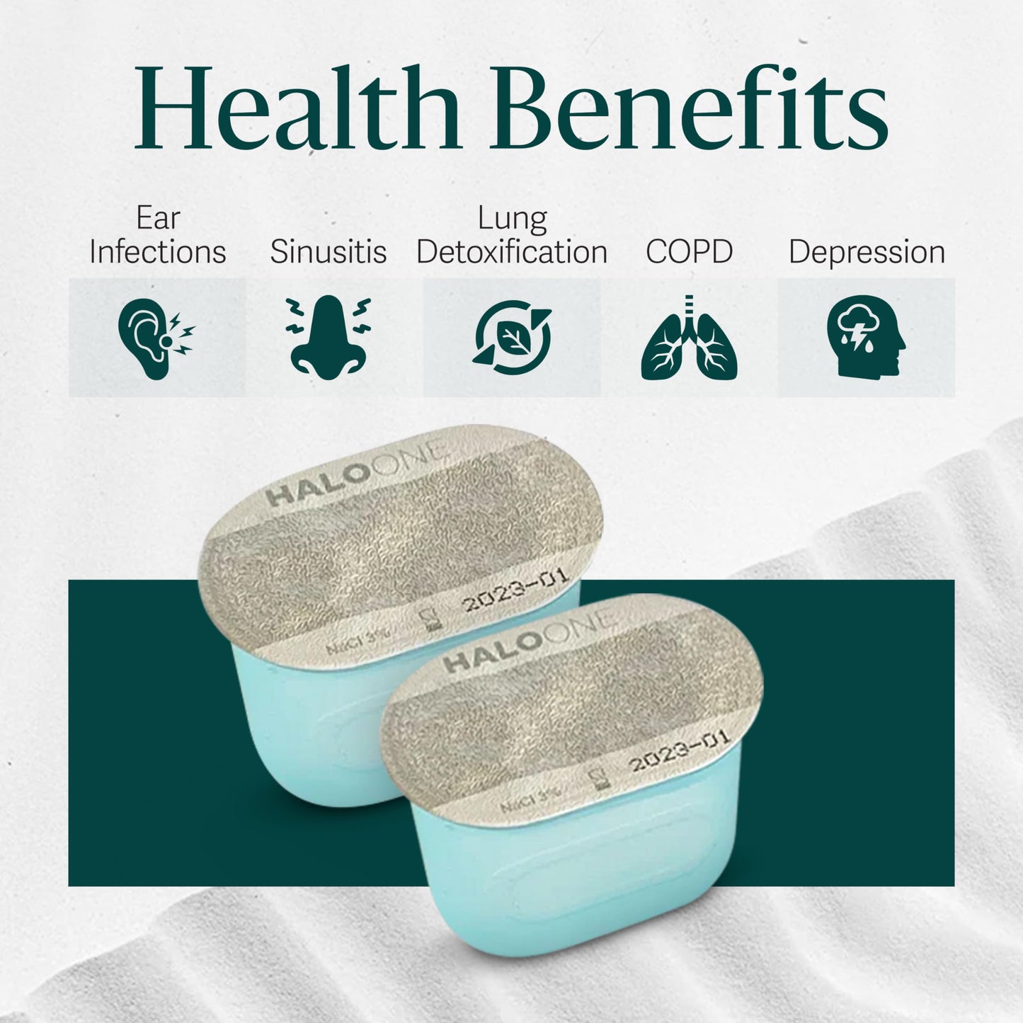 Clearlight Saline & Cleaning Capsules for Halo ONE Halotherapy Device - Natural Respiratory Support - Allergy, Acne, Eczema & Breathing Relief Pods, 114 Capsules