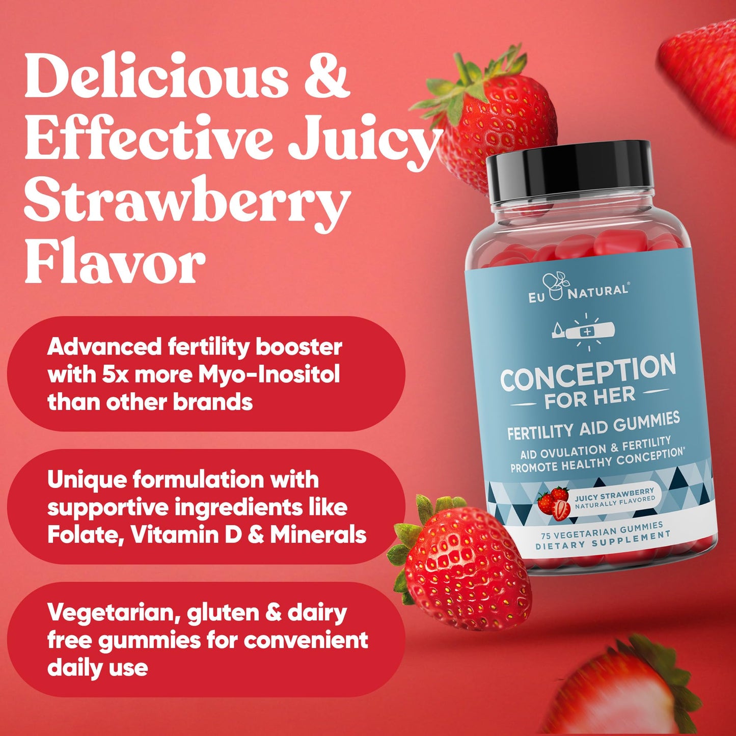 Eu Natural Conception for Her Fertility with Myo-Inositol, Gummies, 75