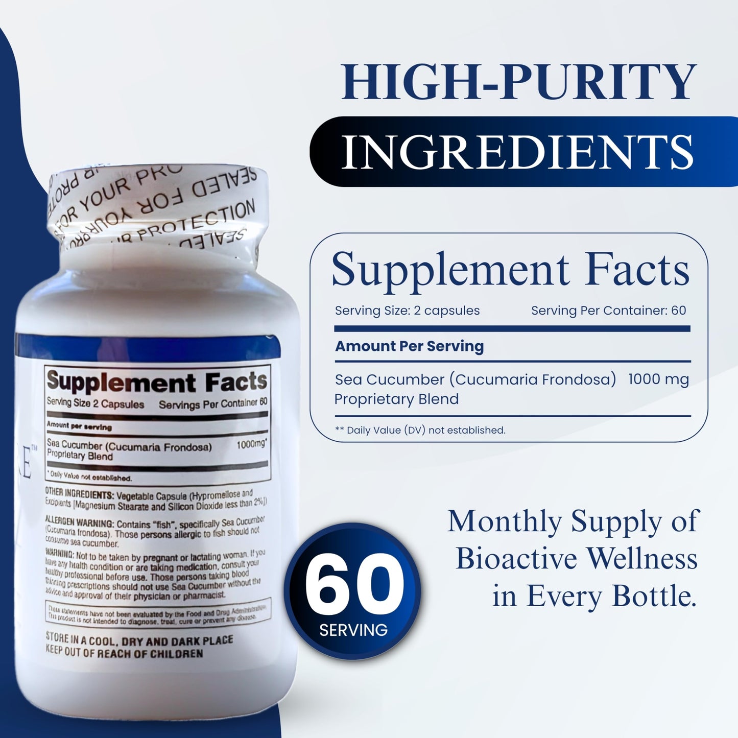 Oceanicure SC-23P Advanced Sea Cucumber Bioactive Extract Capsule, 1 Count