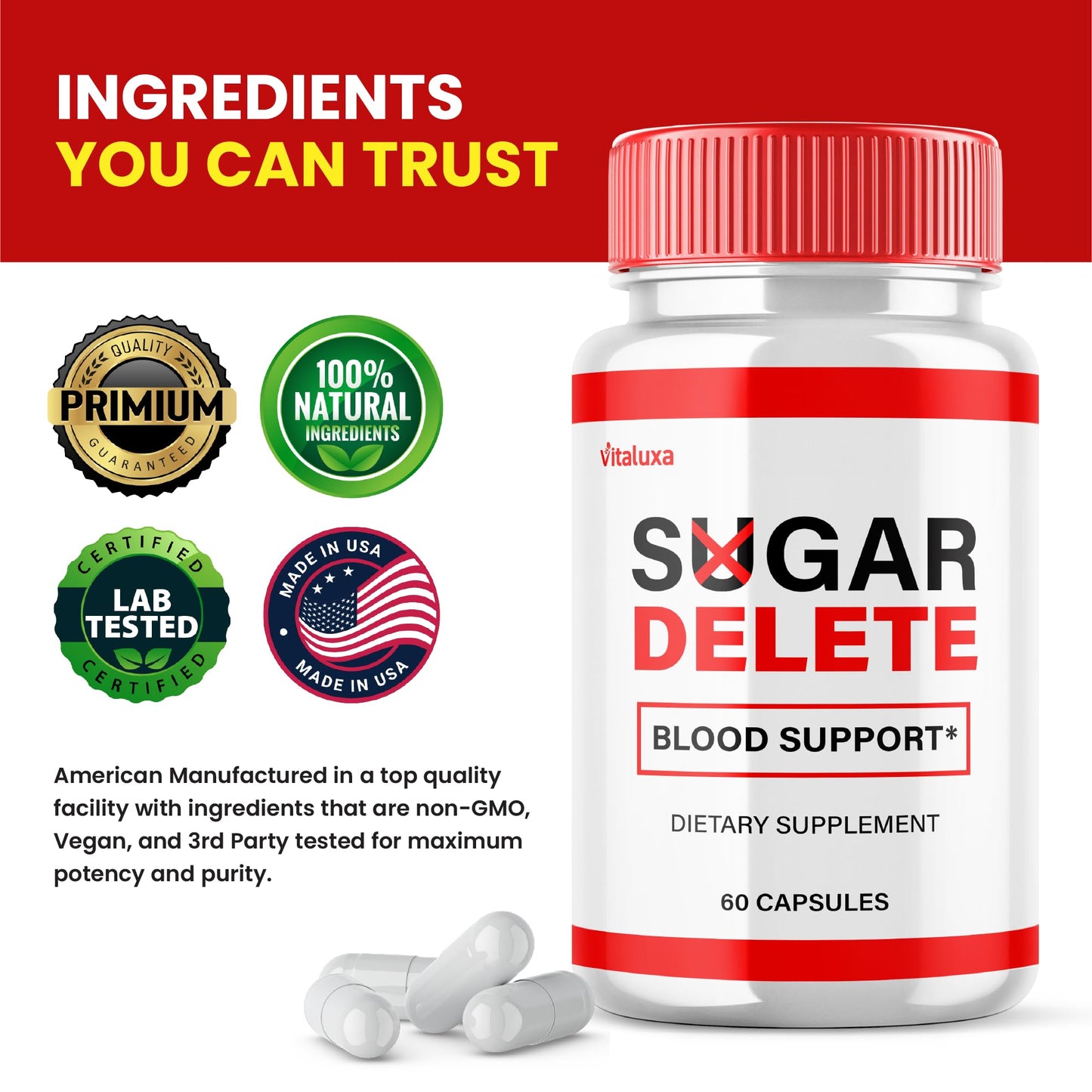 Vitaluxa Sugar Delete Capsules 180 Capsules