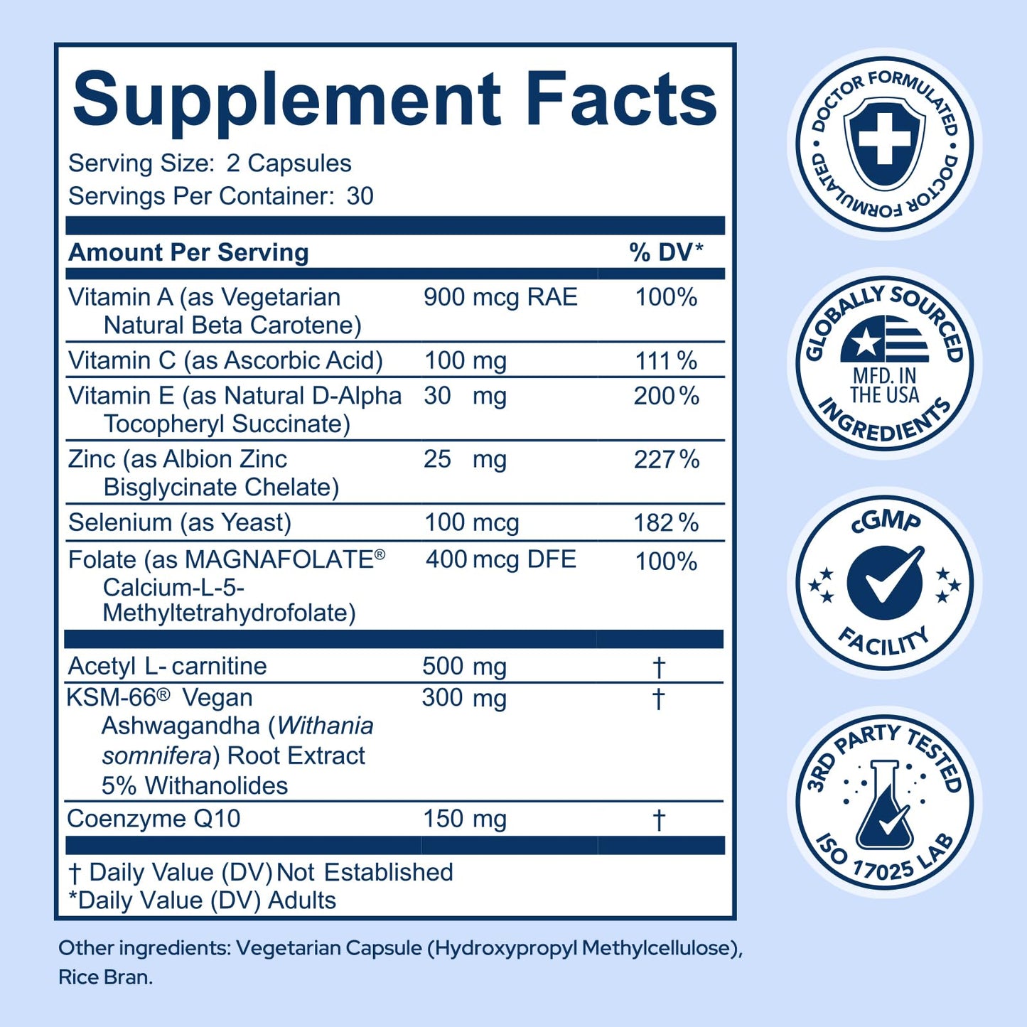 Premom Sperm Fortify, Male Fertility Supplements with KSM-66 Ashwagandha Capsule 60 Count