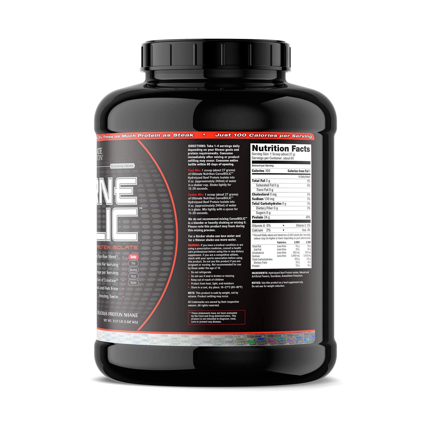 Ultimate Nutrition CarneBOLIC Beef Protein Isolate Powder 64 Servings