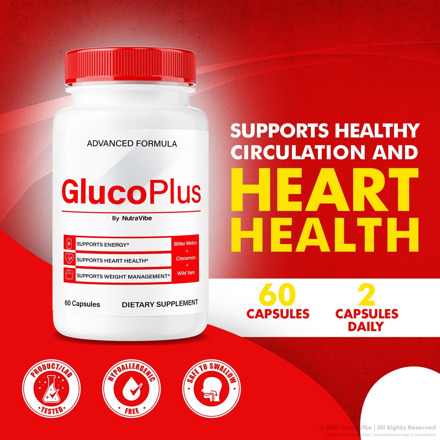 NutraVibe GlucoPlus Capsule 60 Count