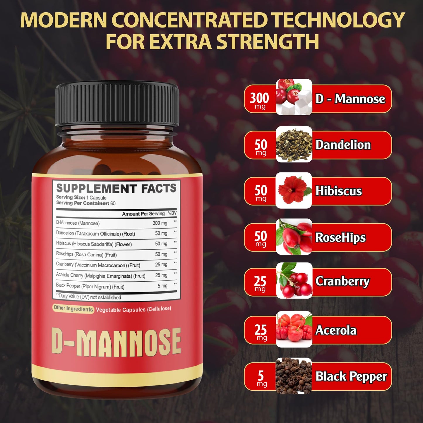 agobi D-Mannose Capsules, 120 Count
