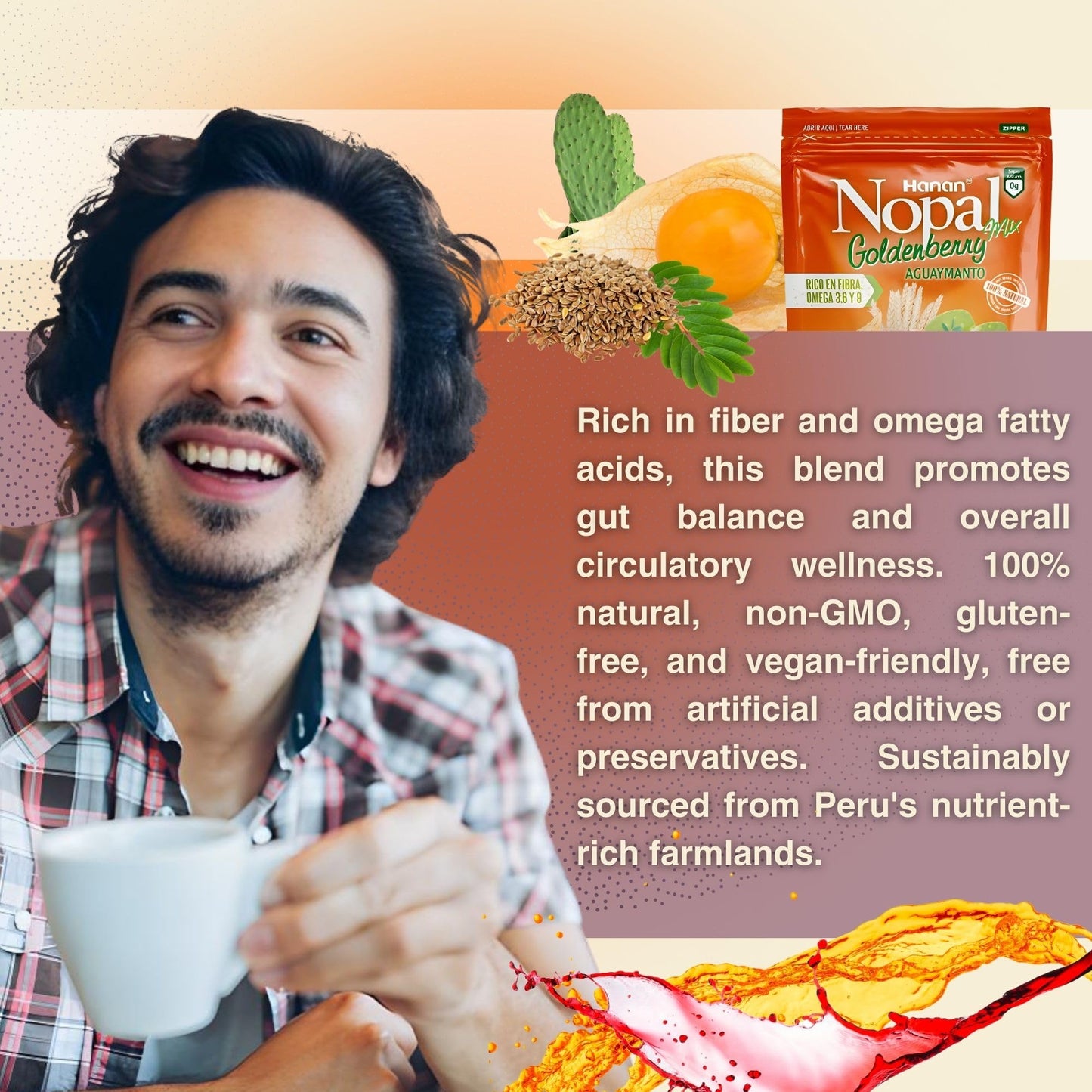 Hanan Nopal Mix Aguaymanto Powder, 16 oz