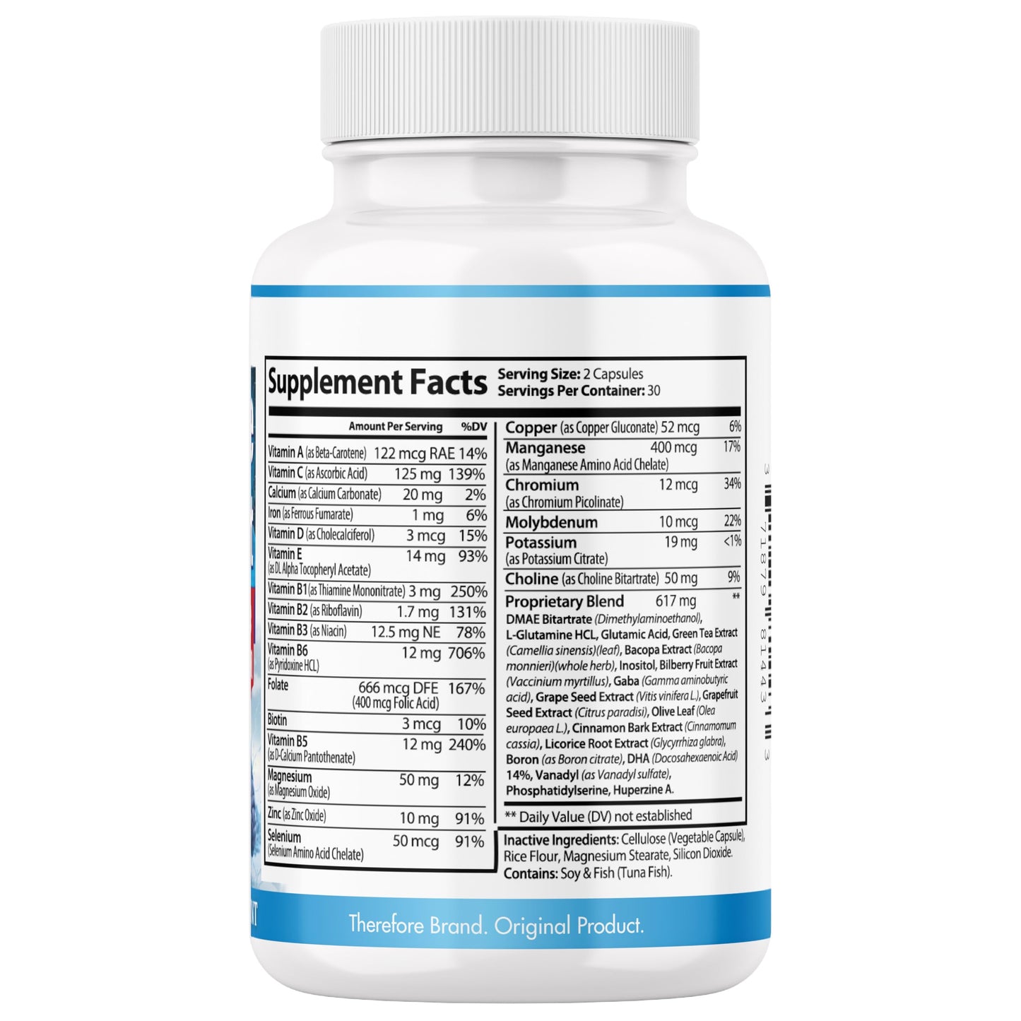 Therefore Clarity Edge Brain Supplement for Focus, Memory, Mental Clarity, Cognitive Support and Concentration with Phosphatidylserine and L-Tyrosine, 30 Capsules