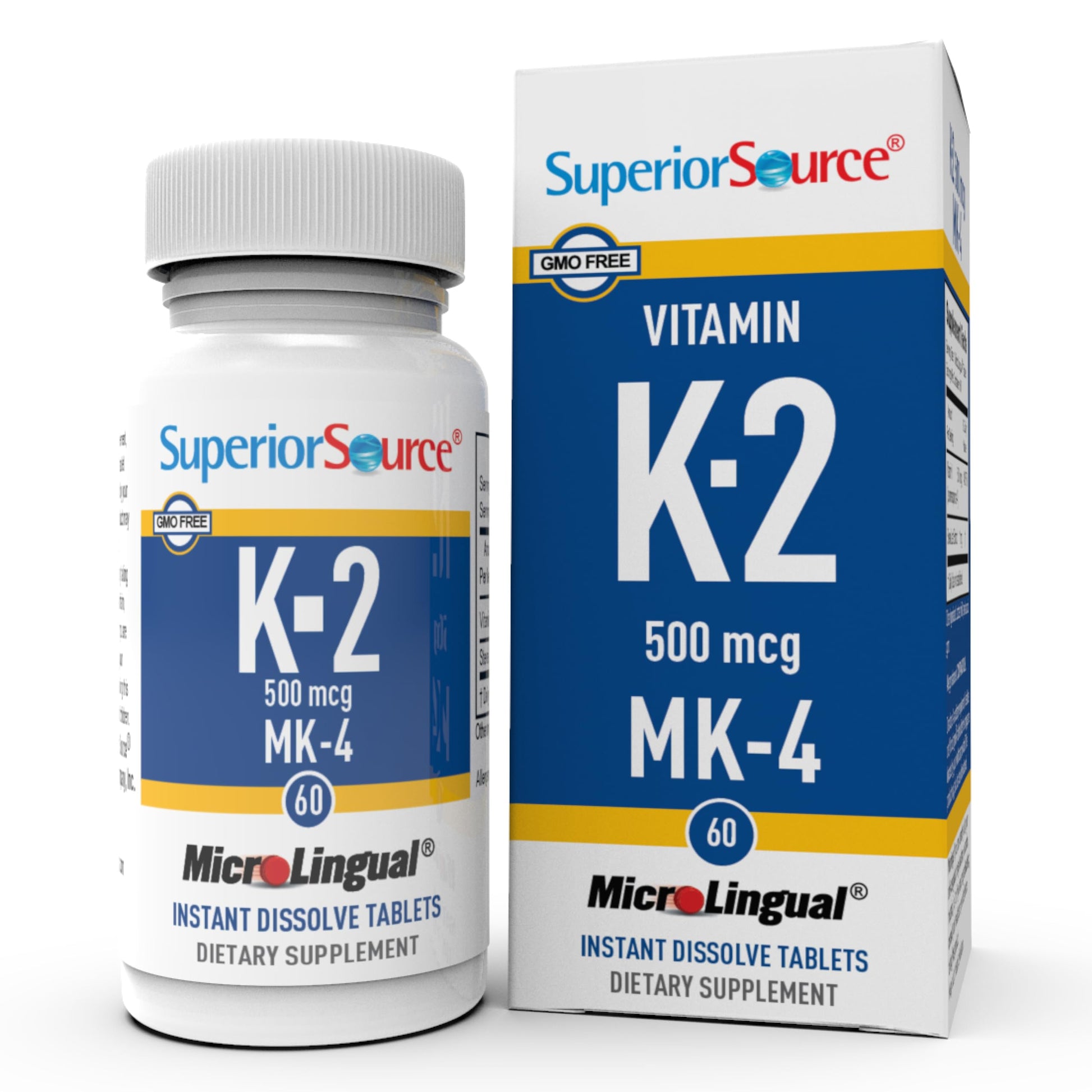 Superior Source Vitamin K2 500 mcg MK-4 Tablets, 60 Count