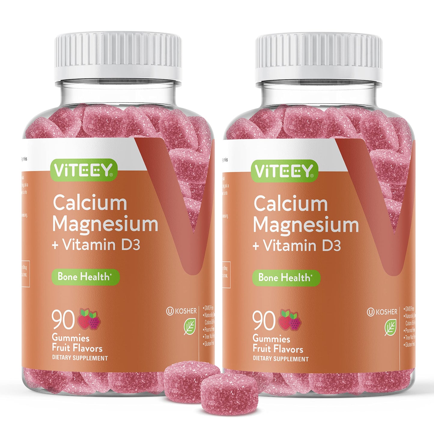 Viteey Calcium Gummies with Vitamin D3 and Magnesium Gummies, 180 Count