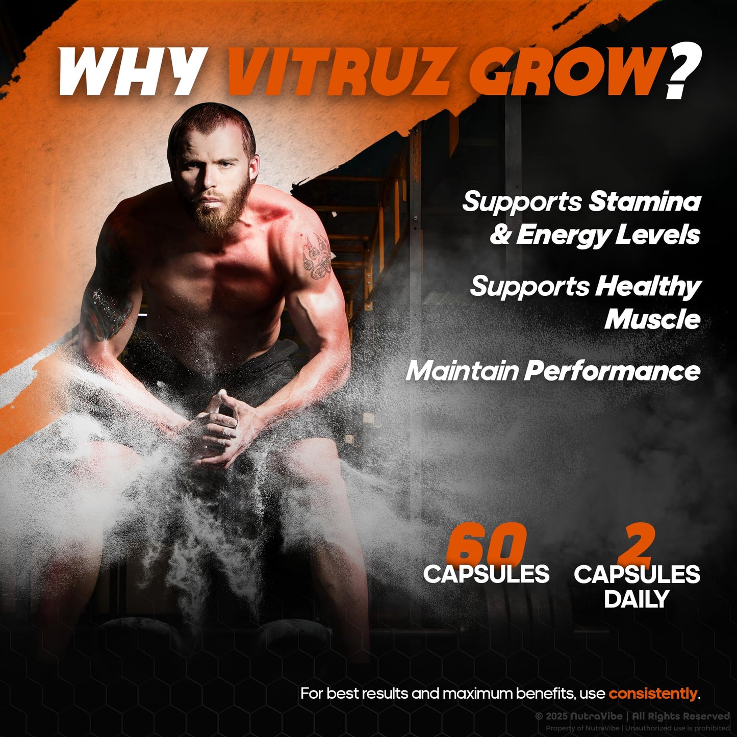 NutraVibe Vitruz Grow for Men Capsule, 60 Count