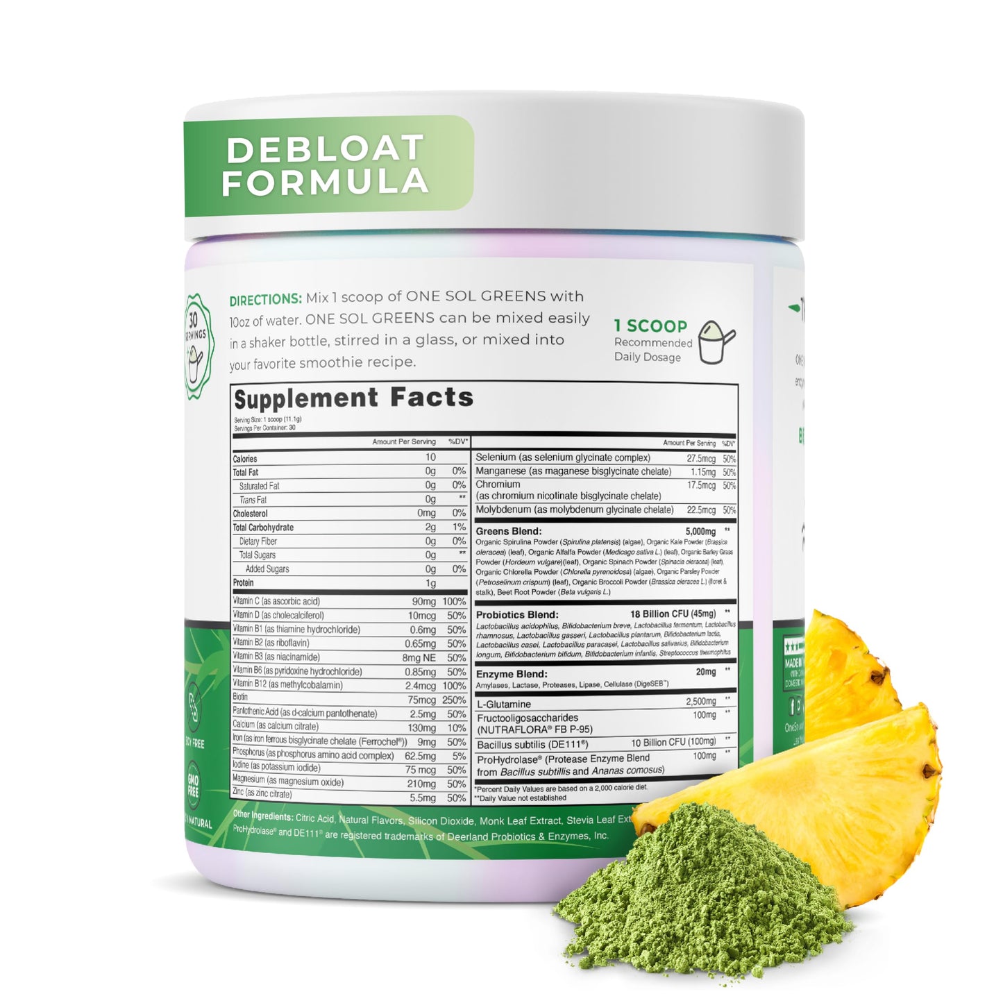 One Sol Greens Super Greens Powder 11.74 Ounce