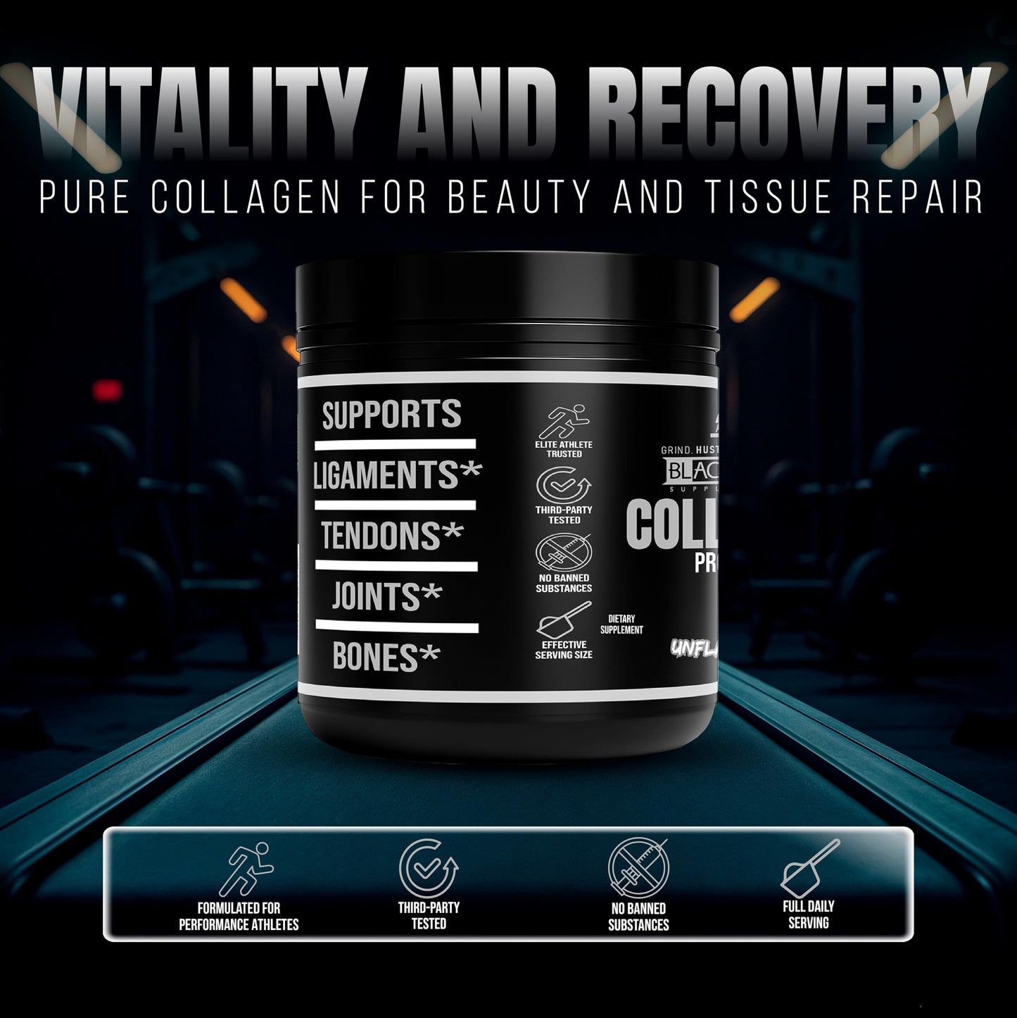 BLACKLABEL Supplements Collagen Peptides Protein Powder (Powder) 20 Servings
