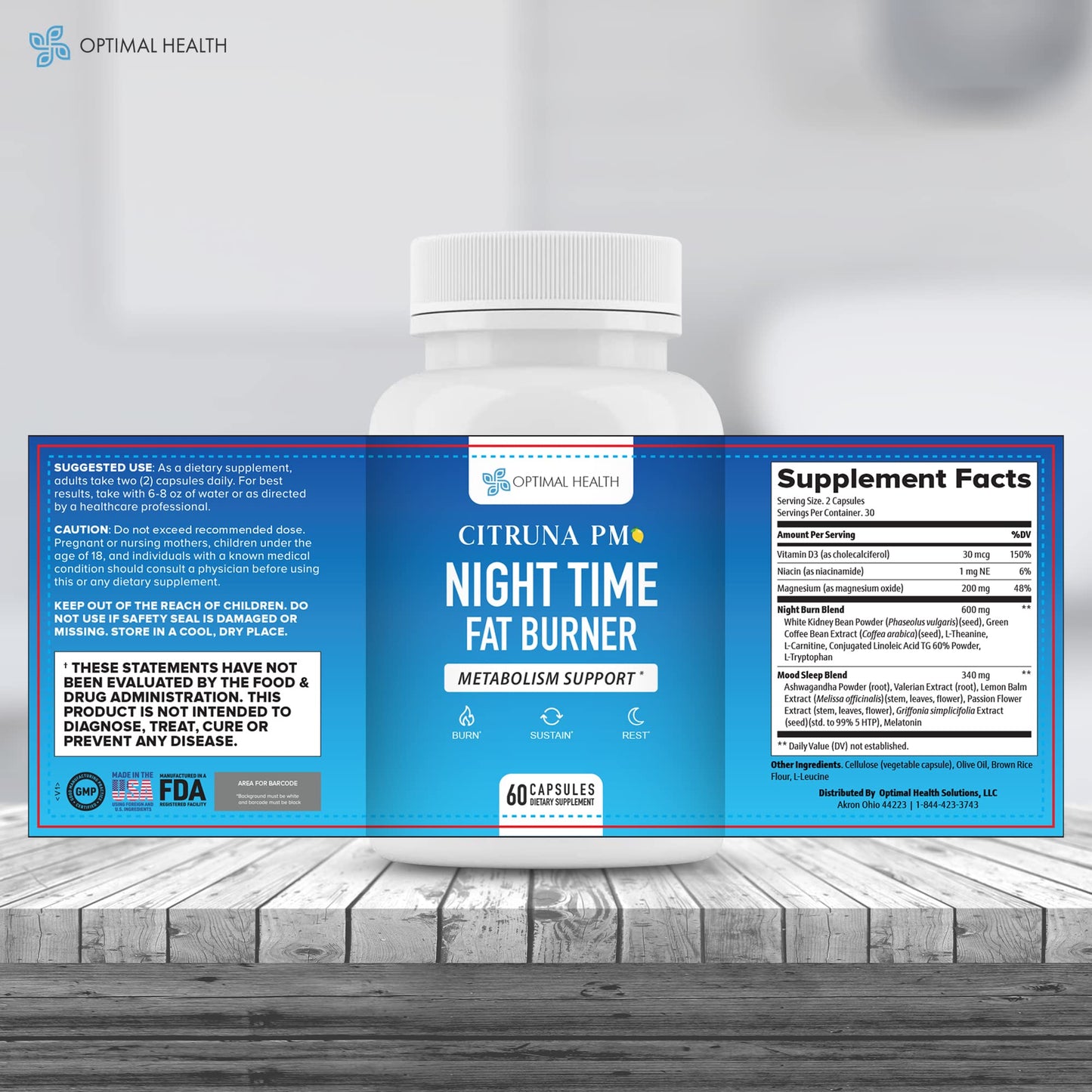 Citruna PM Night Time Weight Loss Capsules, 60 Count